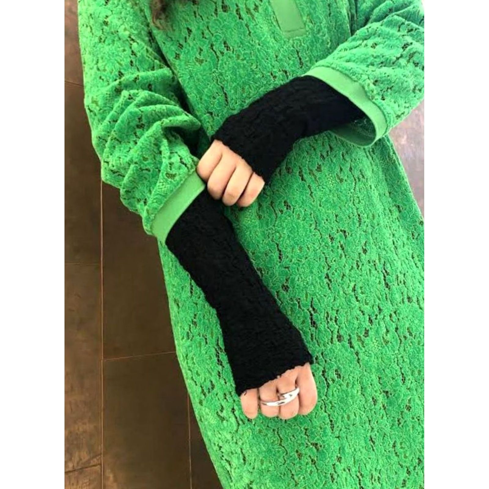 Henrik Vibskov HENRIK VIBSKOV LACE DRESS XS Green 3/4 Sleeve Collared Shirt Dress Women Size XS / US 0-2 / IT 36-38 - 3 Thumbnail