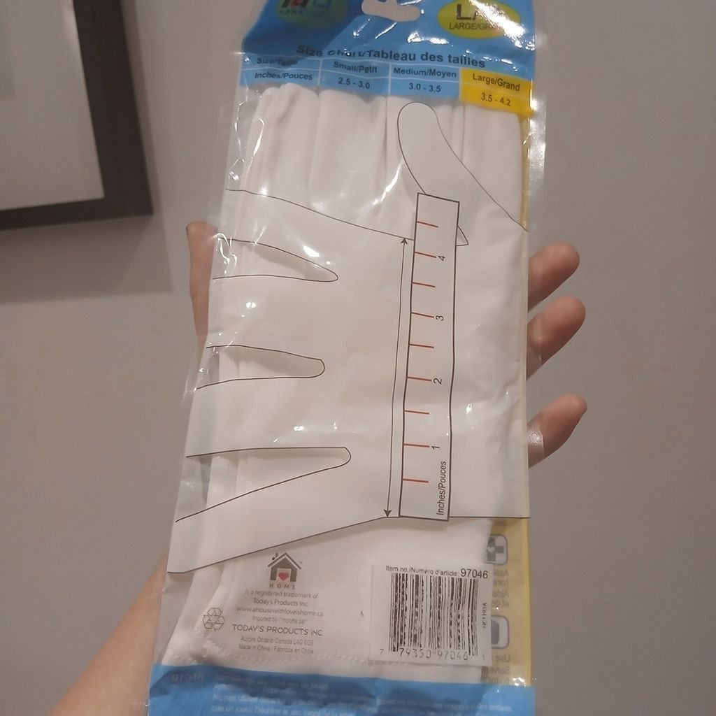 The Unbranded Brand NWT %100 Cotton Gloves In White Size Large Size ONE SIZE - 6 Thumbnail