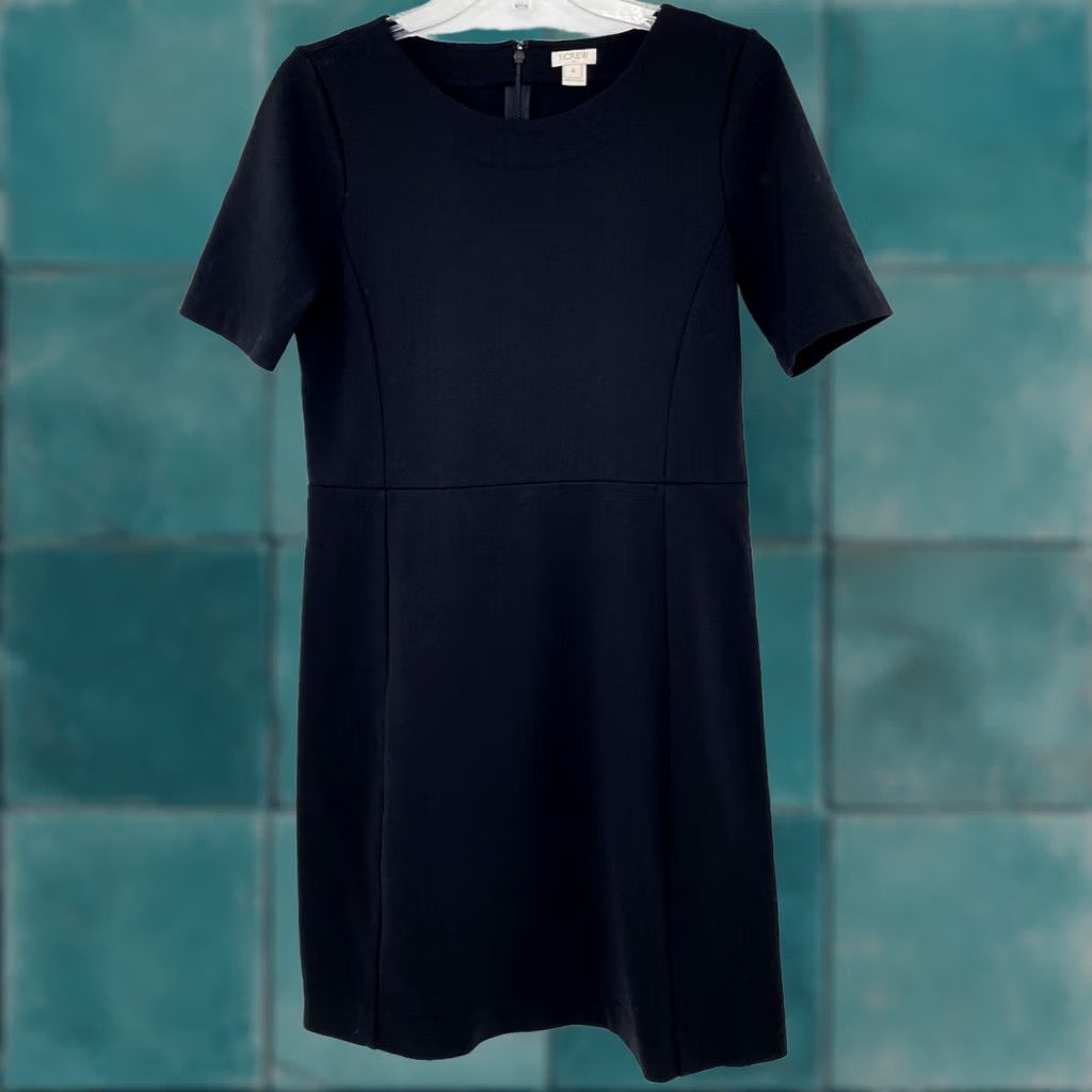 J.Crew J.Crew Factory Sheath Dress Women’s Size 4 Black Minimalist Back Zip Size S / US 4 / IT 40 - 1 Thumbnail
