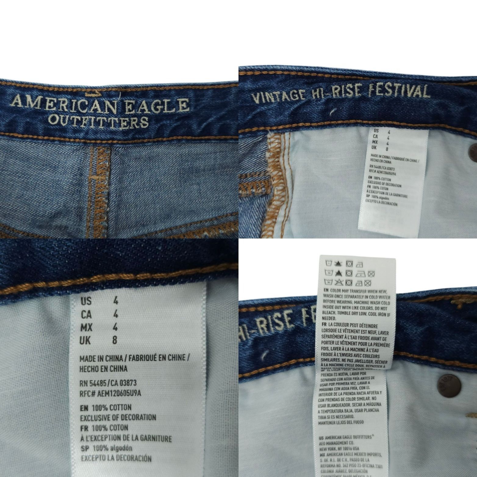American Eagle Outfitters American Eagle Vintage Hi Rise Festival Denim Shorts Womens Size 27" / US 4 / IT 40 - 7 Thumbnail