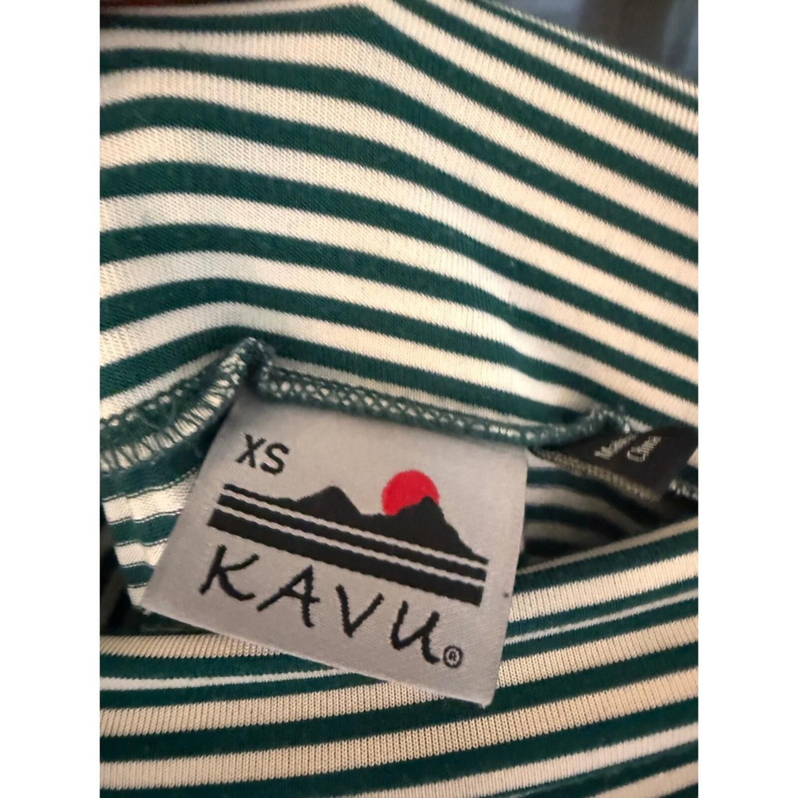 KAVU KAVU Womens Green White Striped Fold Over Maxi Skirt XS Size 26" / US 2 / IT 38 - 5 Thumbnail