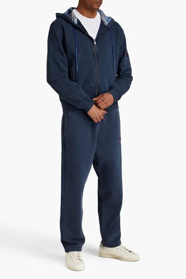 Missoni o1mle1025 Zip Logo Hoodie In Dark Blue Size US S / EU 44-46 / 1 - 3 Thumbnail
