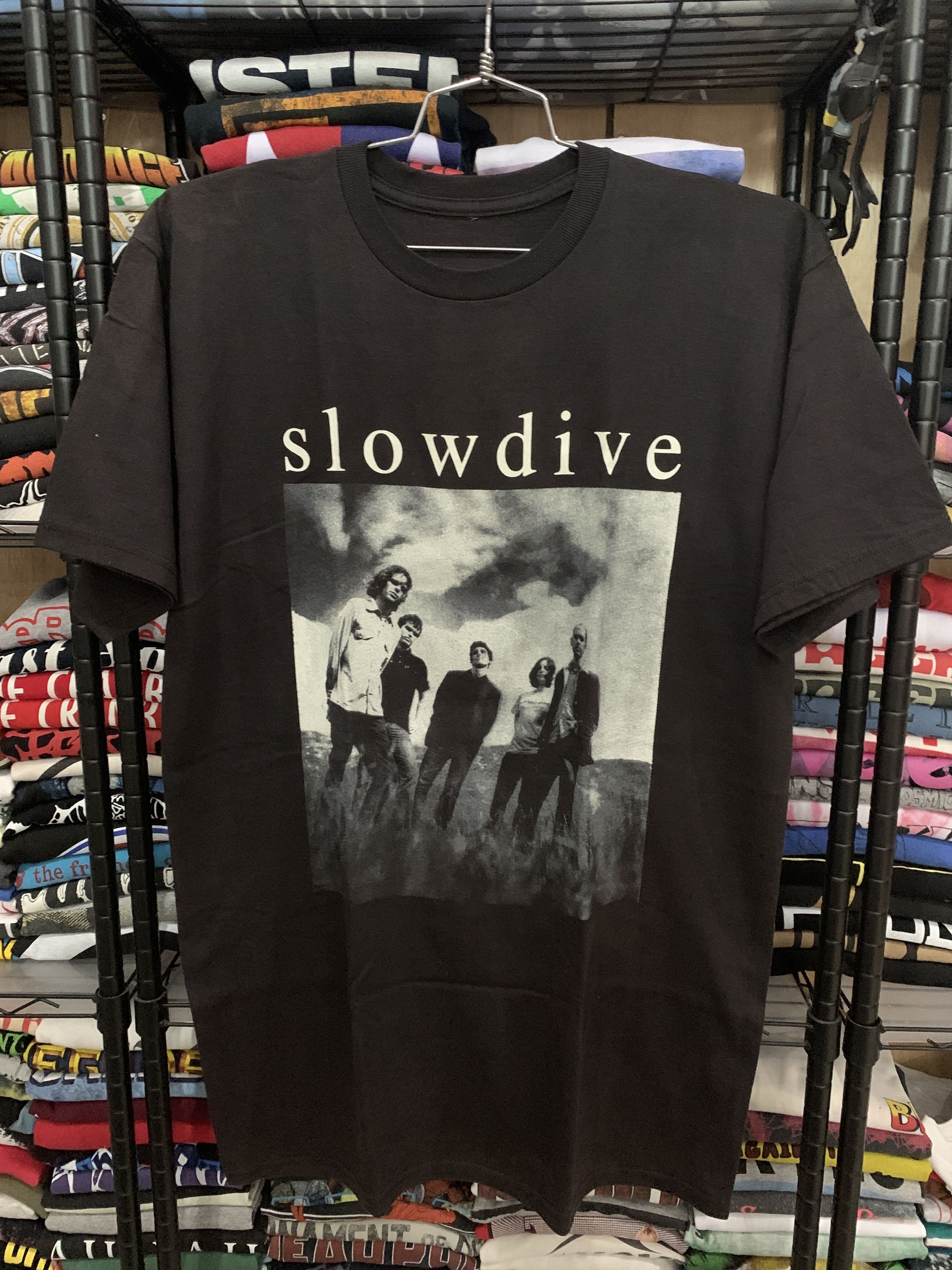 image of Band Tees x Rock Band Vintage Slowdive Shoegaze Tshirt in Black, Men's (Size Medium)