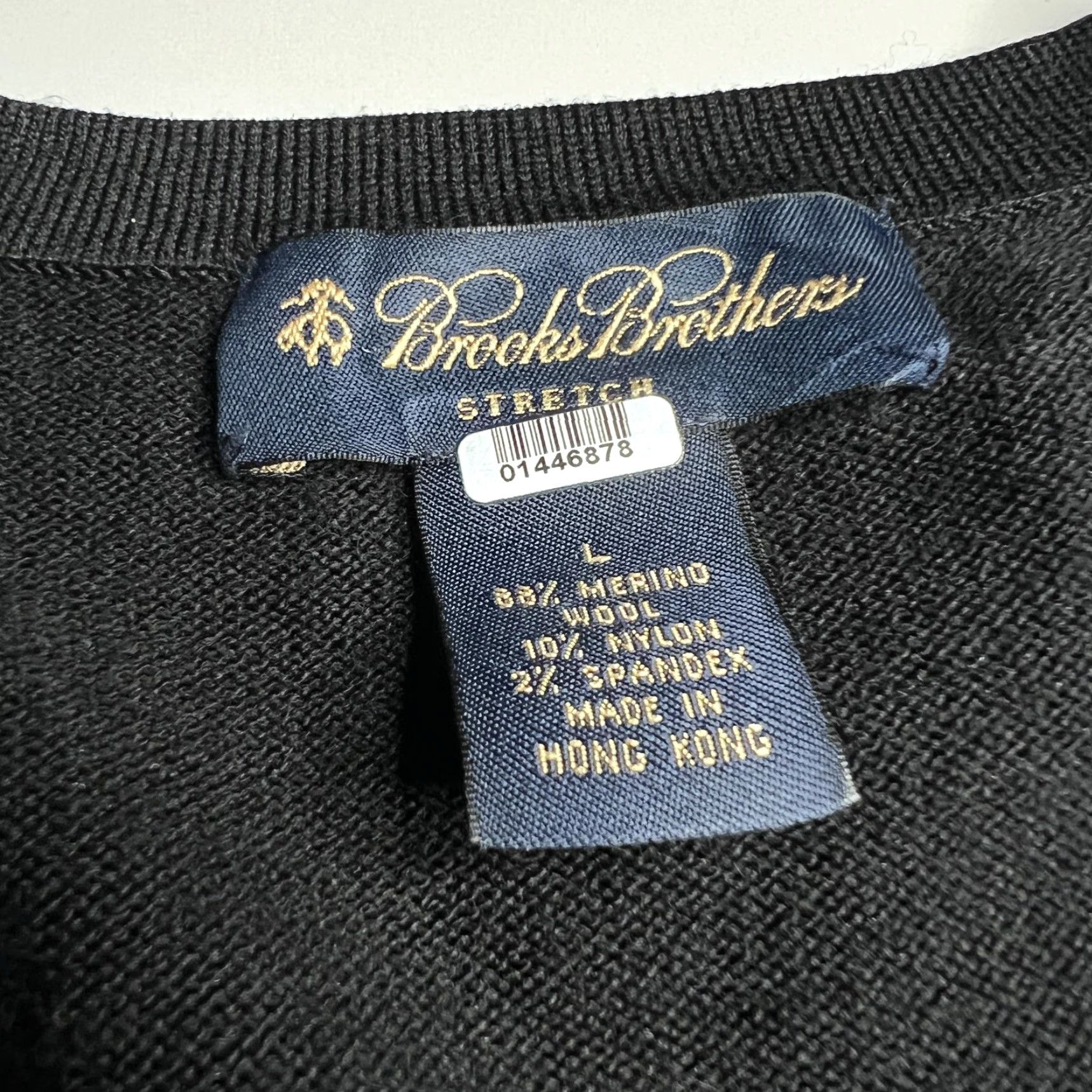 Brooks Brothers Brooks Brothers Sweater Mens L Black Merino Wool V-Neck Stretch Knit Pullover Size US L / EU 52-54 / 3 - 3 Thumbnail