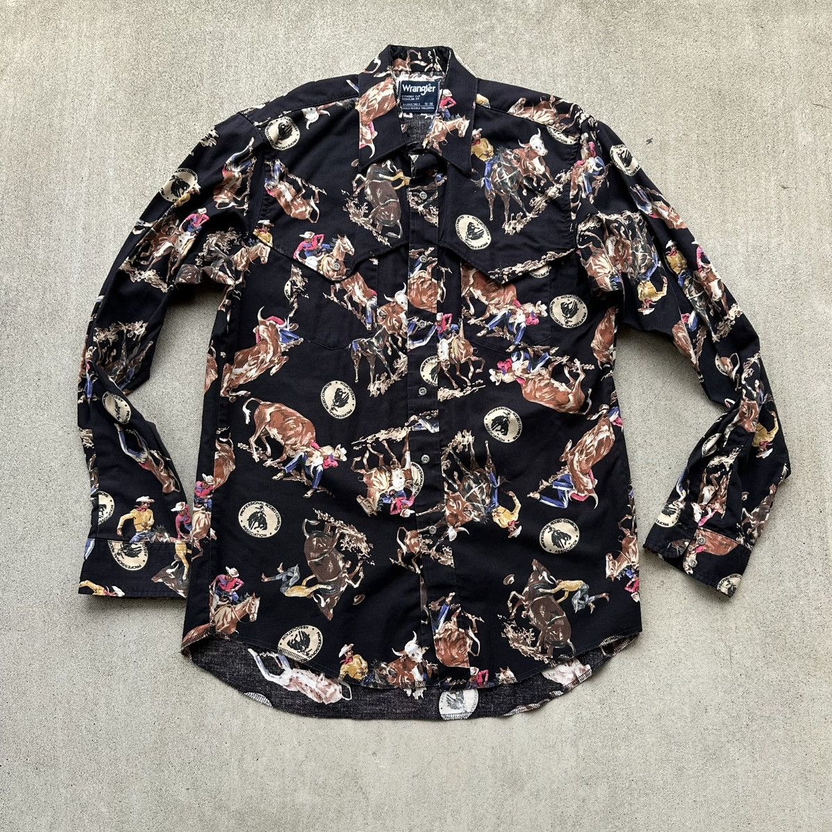 Wrangler Vintage Wrangler Shirt X Long Tails All Over Print Pro Rodeo Size US L / EU 52-54 / 3 - 1 Thumbnail
