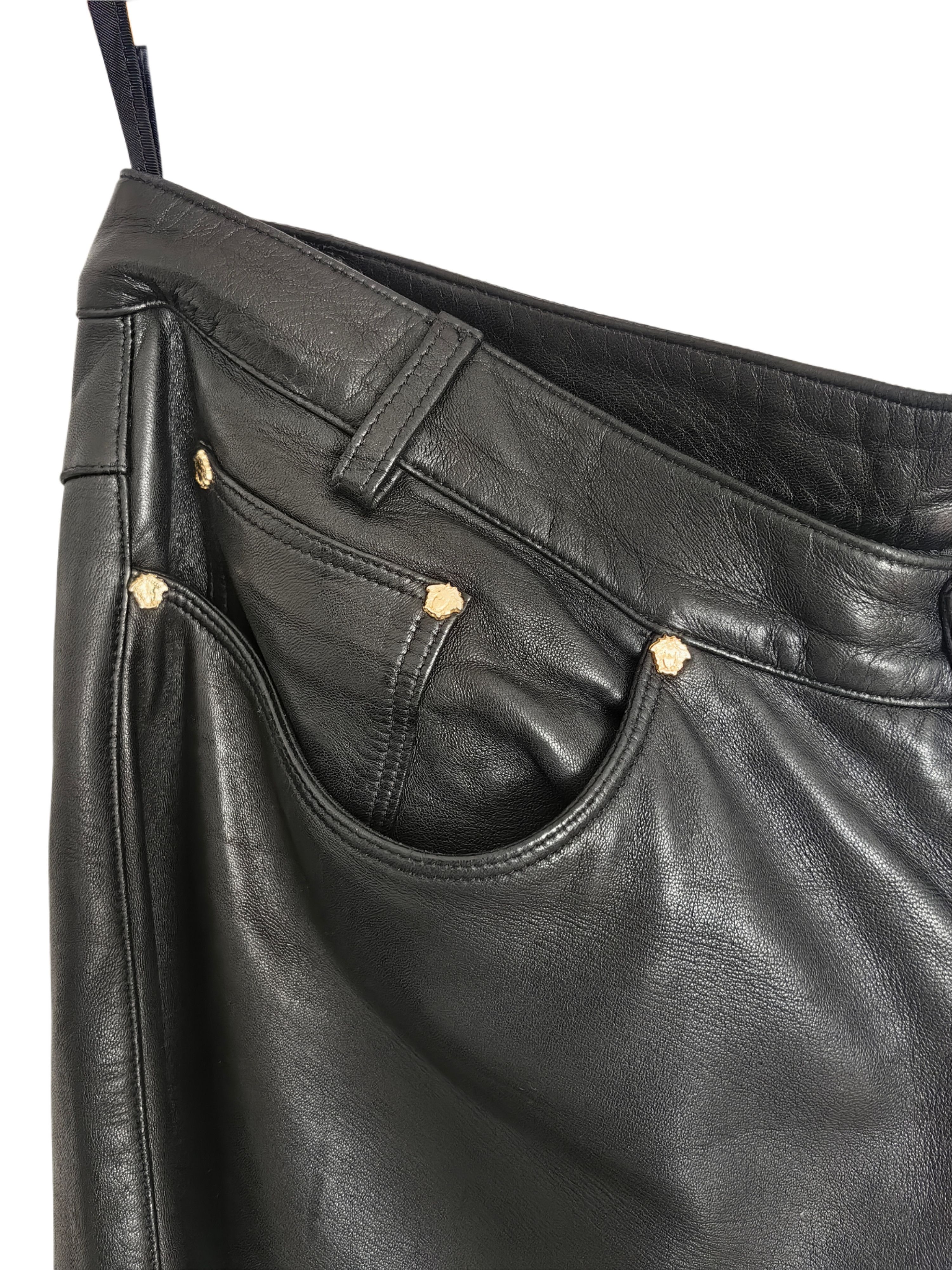 Versace Gianni Versace Lambskin Leather Pants Size US 34 / EU 50 - 5 Thumbnail