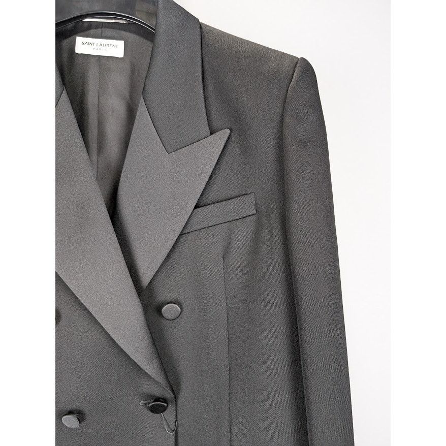 Saint Laurent Paris o1rshd1 Grain De Poudre De Laine Evening Jacket in Noir Size US L / EU 52-54 / 3 - 4 Thumbnail