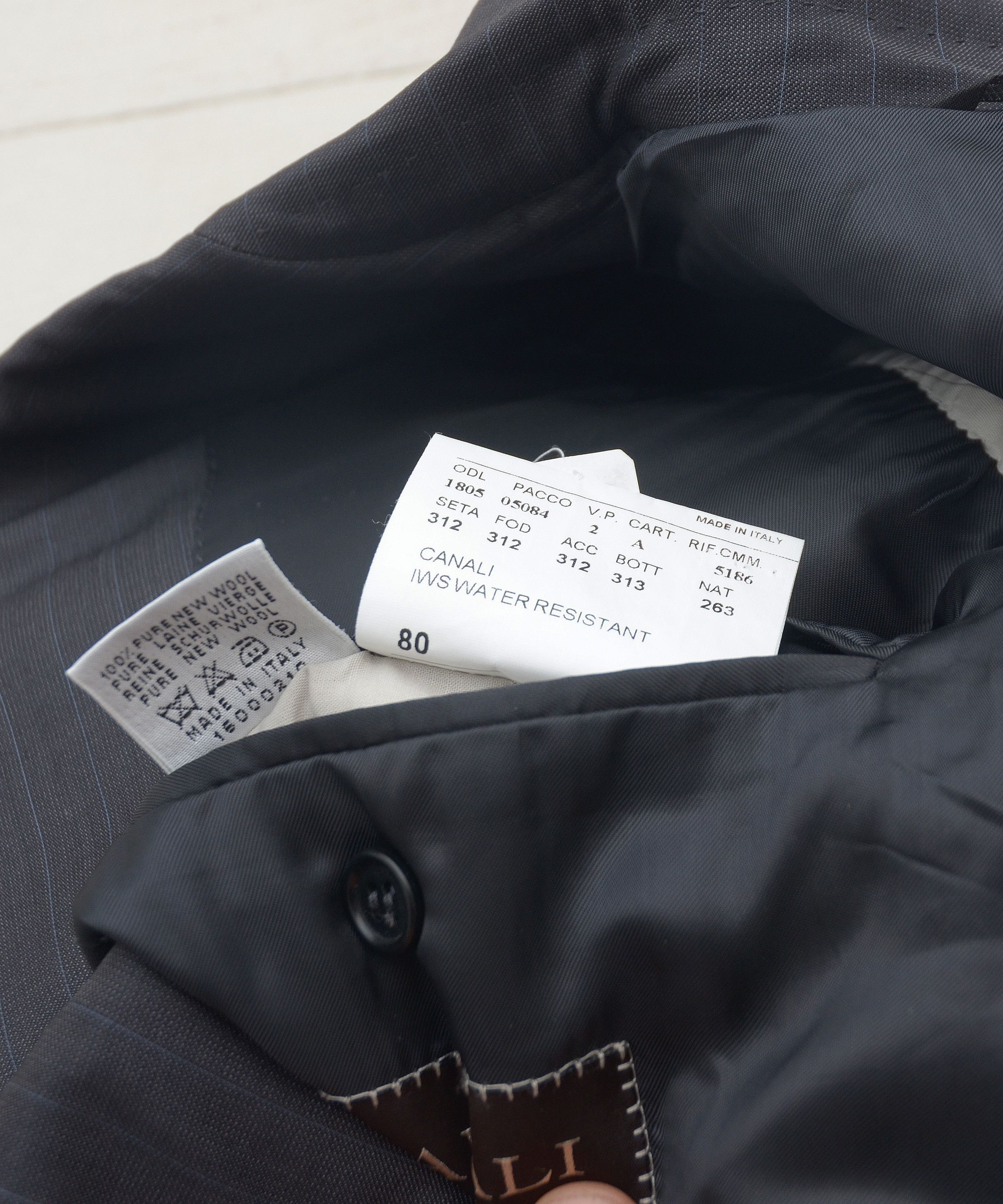 Canali Canali Travel Water Resistant Two Button Gray Strips Blazer Size 46R - 12 Thumbnail