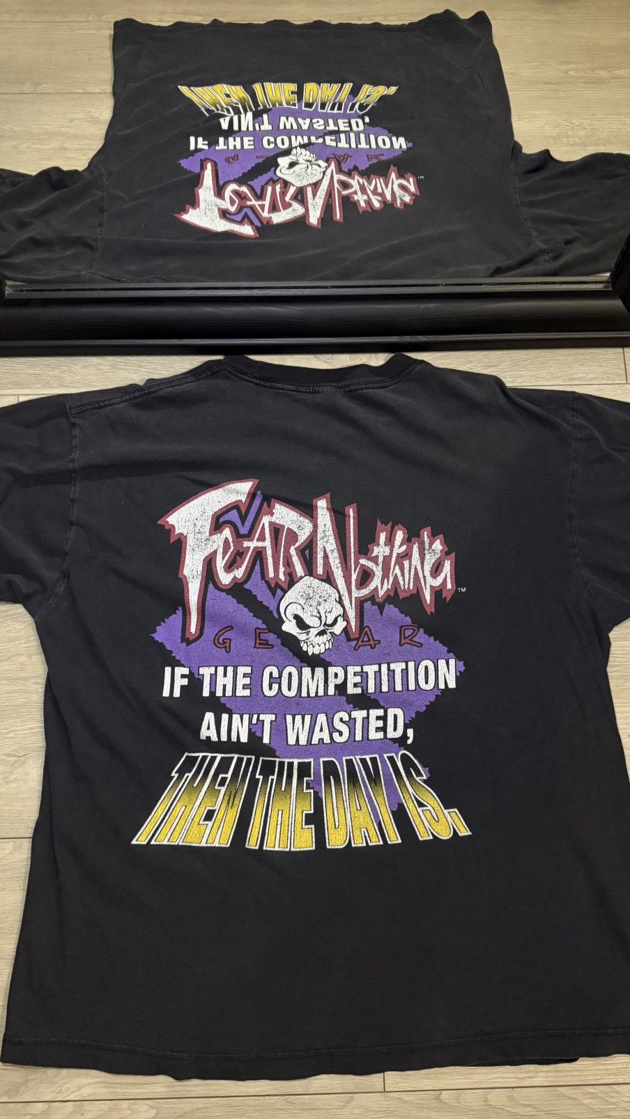 Billabong Vintage / Y2K 1990s Fear Nothing Skull Shirt Size US XL / EU 56 / 4 - 1 Thumbnail