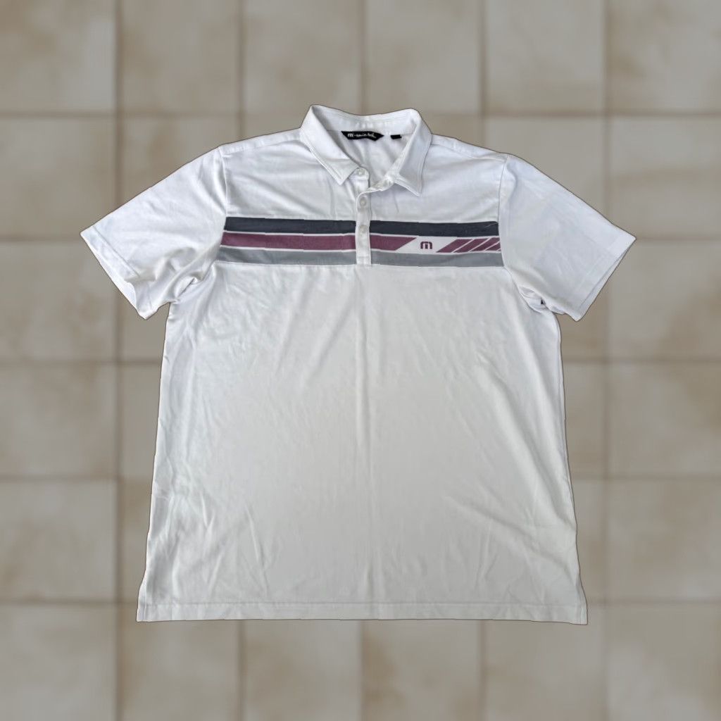 TravisMathew Travis Mathew Polo Men's Golf White Colorblock XXL Shirt Colorblock Embroidered Regular 2XL Mens Size US XXL / EU 58 / 5 - 1 Thumbnail