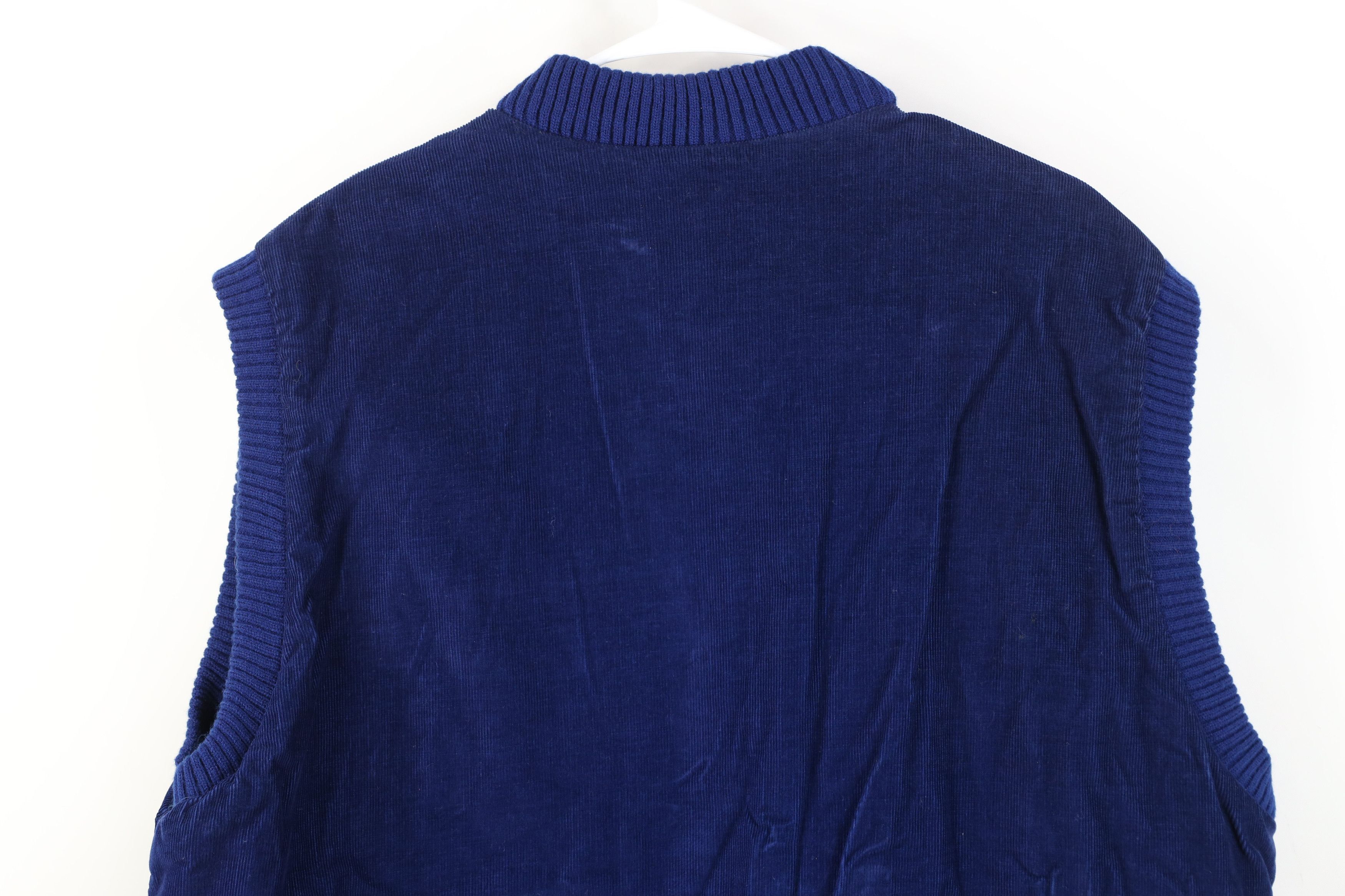 Vintage Vintage 90s Streetwear Quilted Corduroy Vest Jacket Blue Size US XL / EU 56 / 4 - 15 Thumbnail