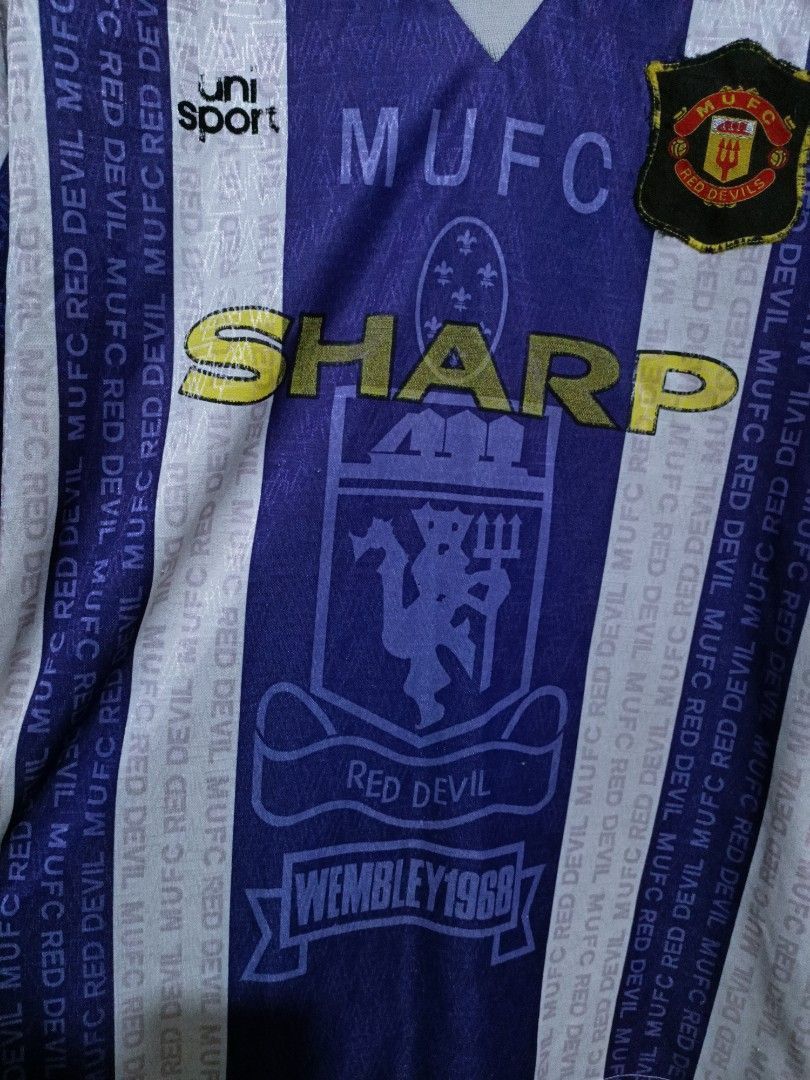 Vintage Vintage Bootleg MUFC "Wembley 1968" Jersey – Unisport XL Size US XL / EU 56 / 4 - 3 Thumbnail