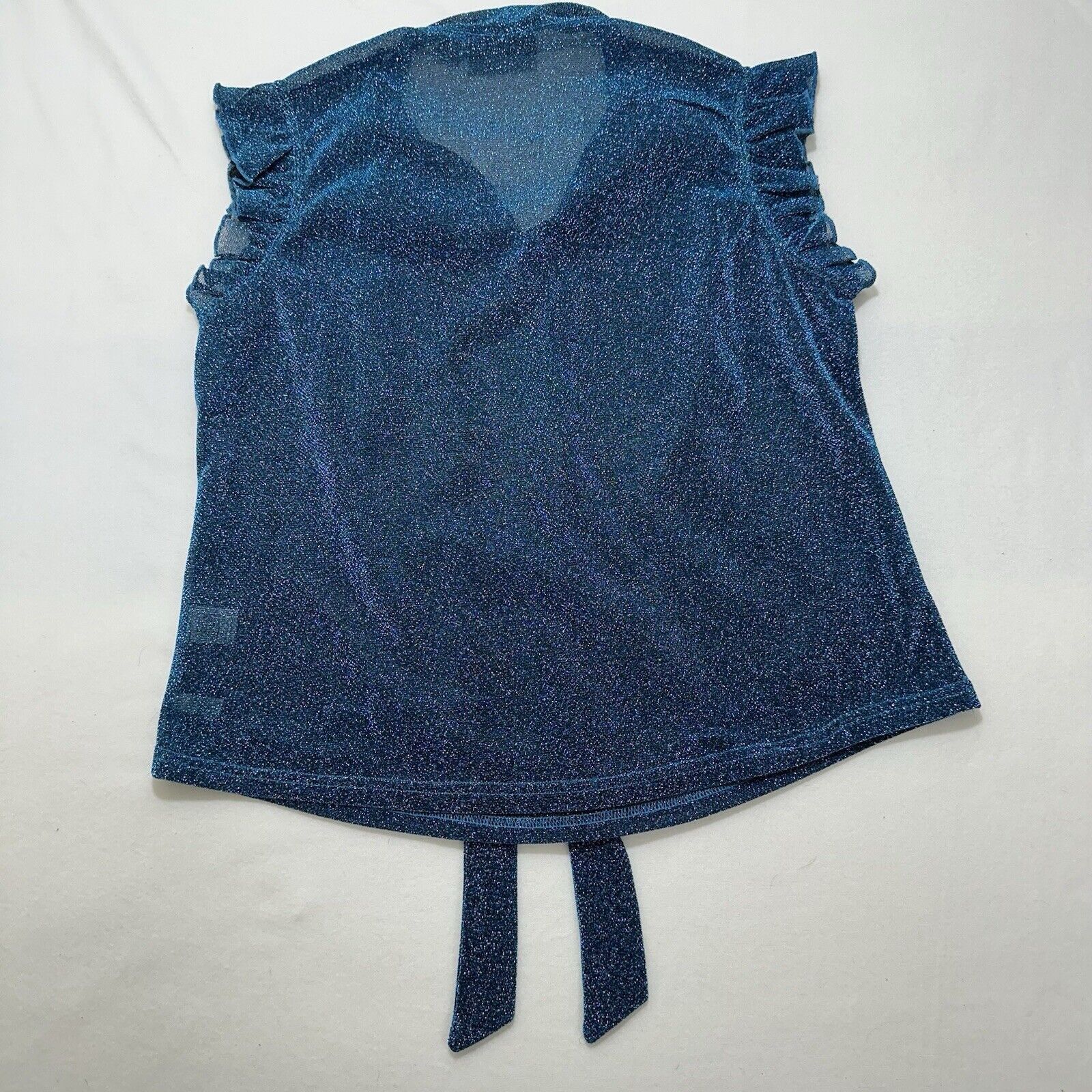 Other New York & Company Large Sparkle Glitter Flashy Blue Blouse Size L / US 10 / IT 46 - 10 Thumbnail