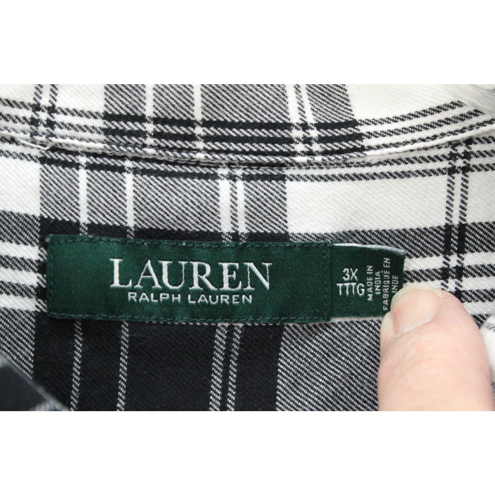 Ralph Lauren Lauren Ralph Lauren Flannel Shirt Womens 3X Black White Plaid Long Sleeve Soft Size XXL / US 16-18 / IT 52-54 - 5 Thumbnail