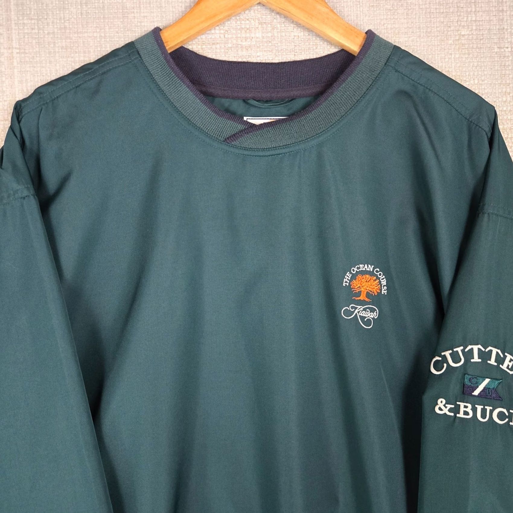 Cutter & Buck VINTAGE Cutter & Buck Windbreaker Jacket Pullover Mens Large Kiawah Ocean Course Green Size US L / EU 52-54 / 3 - 2 Thumbnail