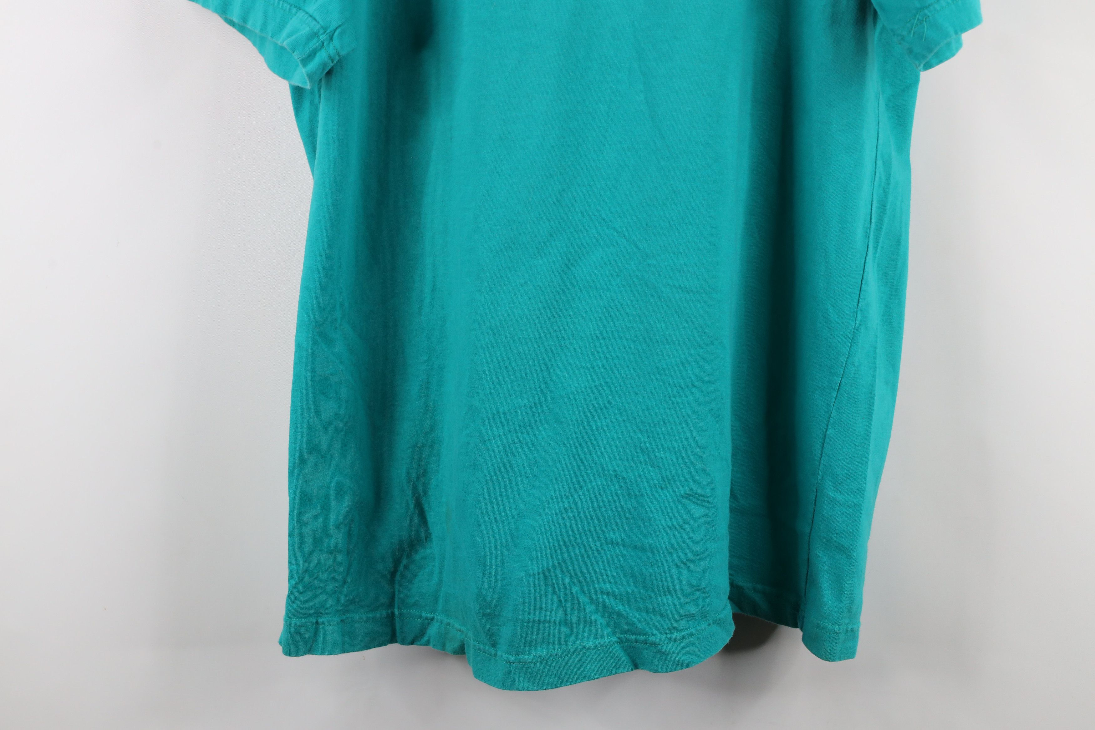 Hanes × Vintage Vintage 80s 90s Hanes Blank Cotton Henley T-Shirt Teal Size US XL / EU 56 / 4 - 13 Thumbnail