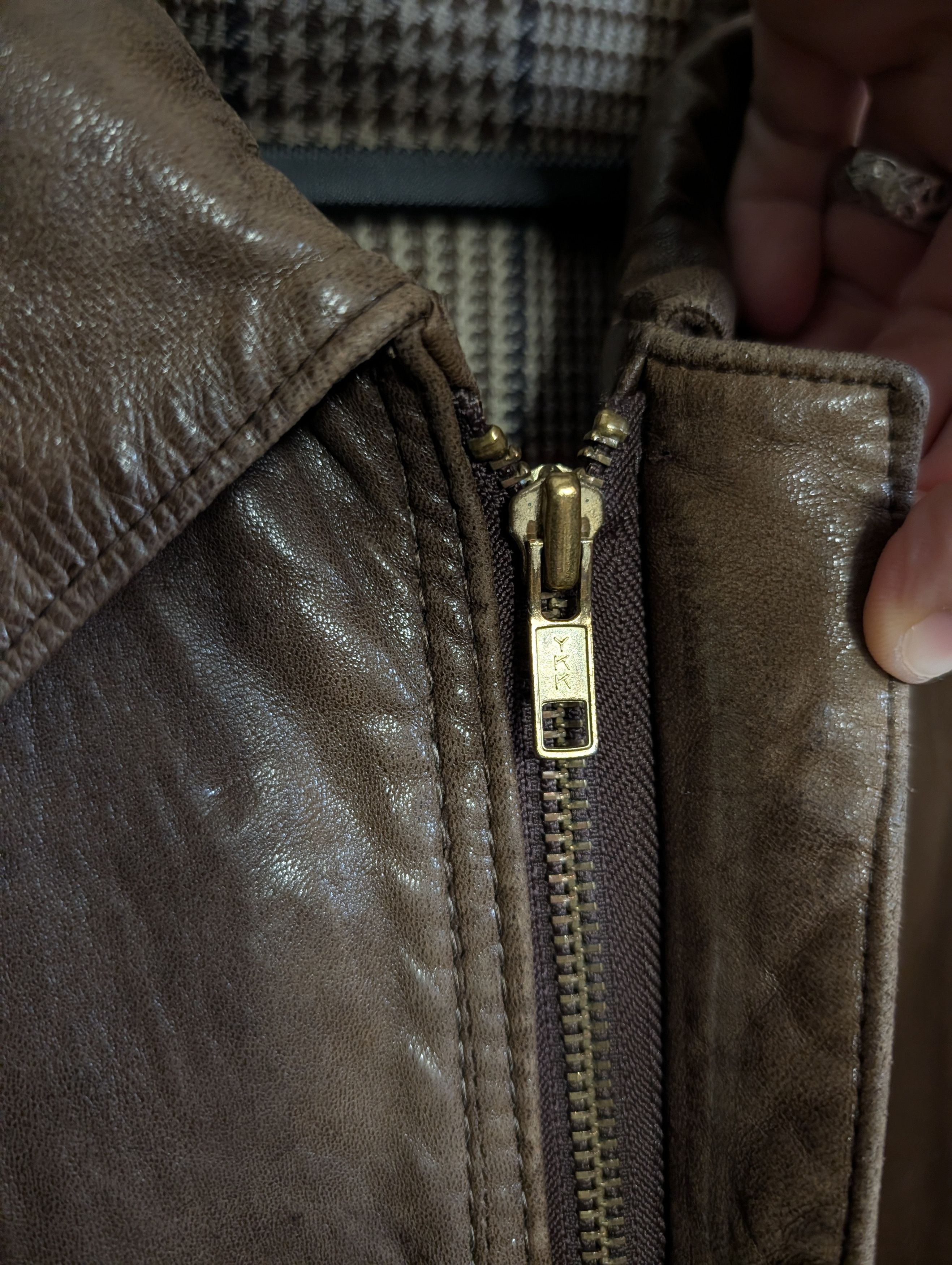 Vintage Rosenthal & Truitt leather A-2 tweed lined bomber jacket Size US XL / EU 56 / 4 - 8 Thumbnail