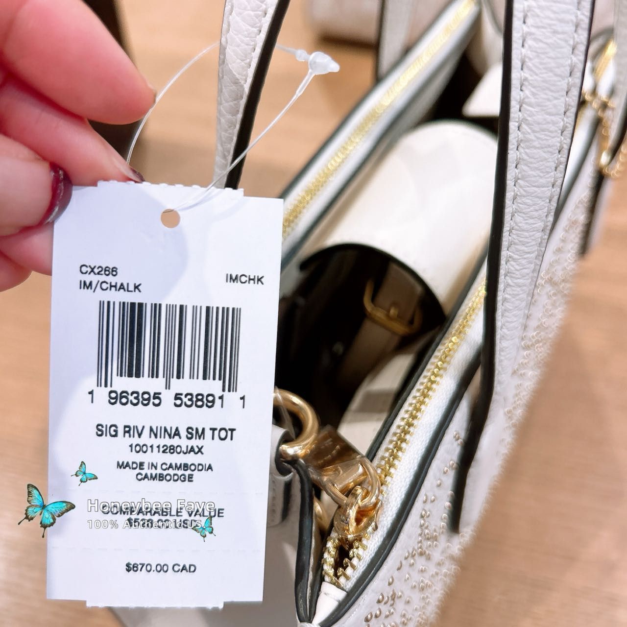 Coach Nina Small Tote Bag With Signature Rivets CX266 Size ONE SIZE - 4 Thumbnail
