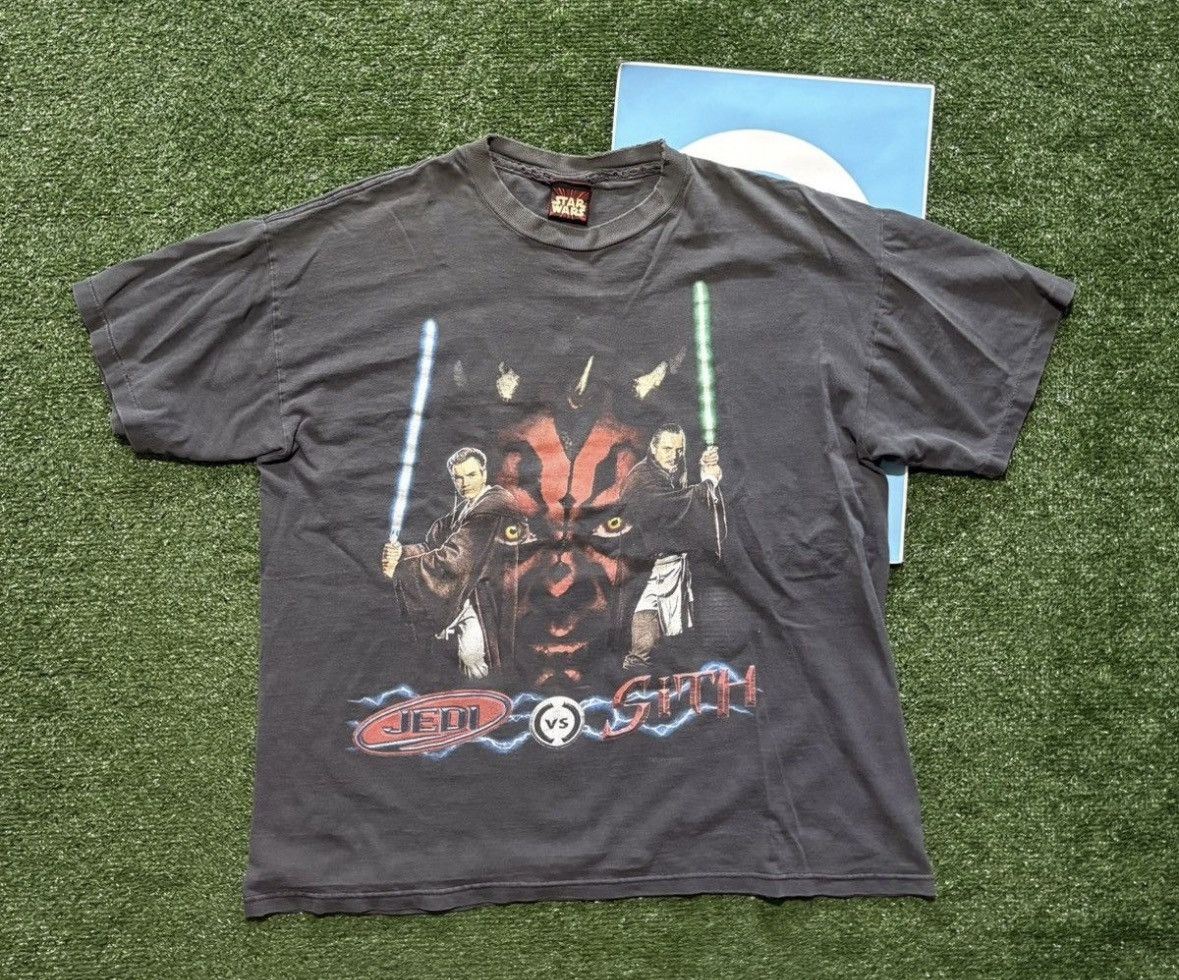 VINTAGE STAR WARS EPISODE 1 JEDI VS SITH DOUBLE SIDED TEE