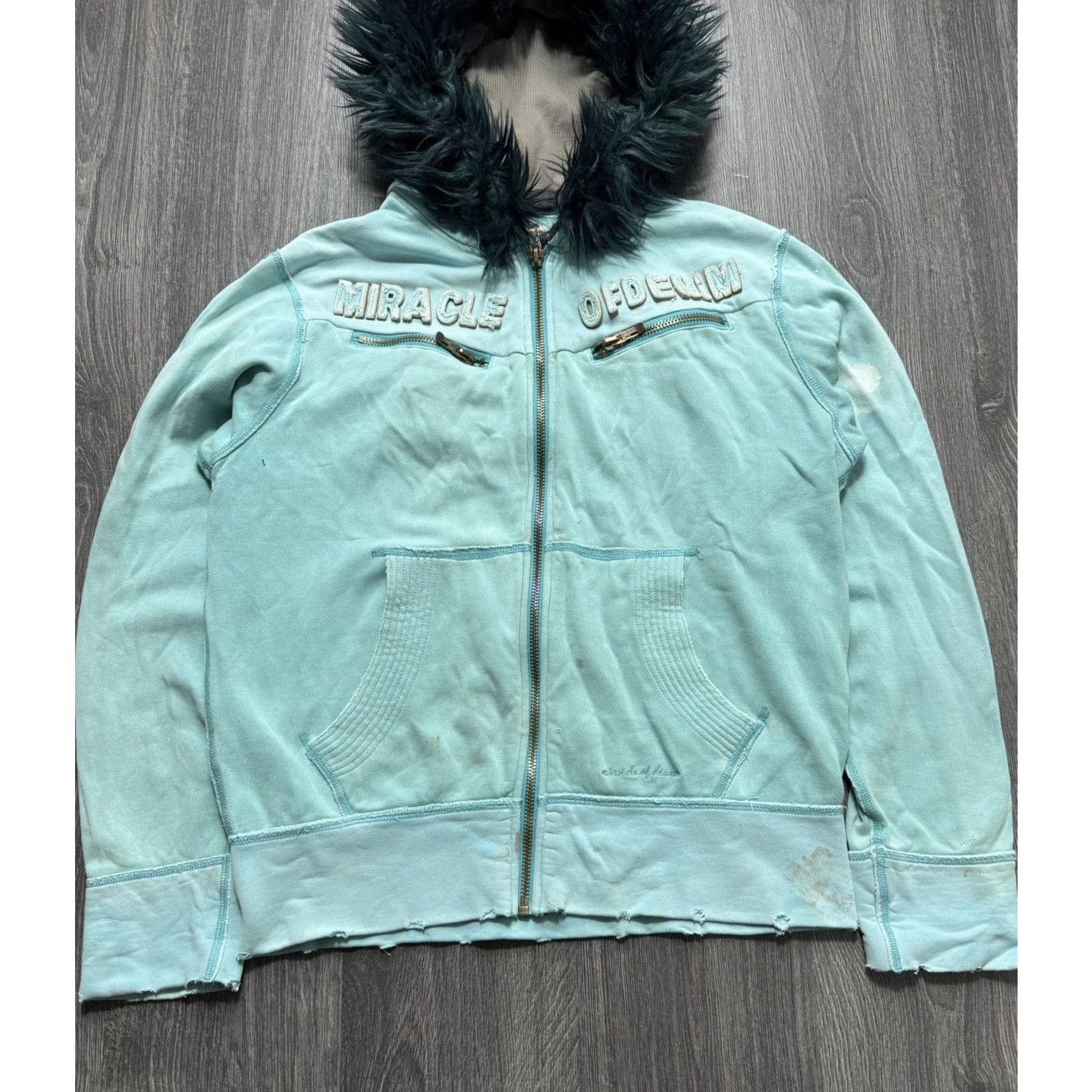 Japanese Brand × Vintage Y2K Faded Distressed LGB If Six Was Nine Style Faux Fur Zip Size US XL / EU 56 / 4 - 6 Thumbnail