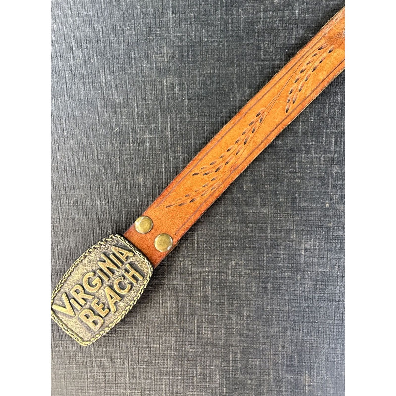 Harley Davidson Harley-Davidson Belt Western Belt Leather 1.5 inch Brown Adjustable Buckle Mens 34 Size 34 - 5 Thumbnail