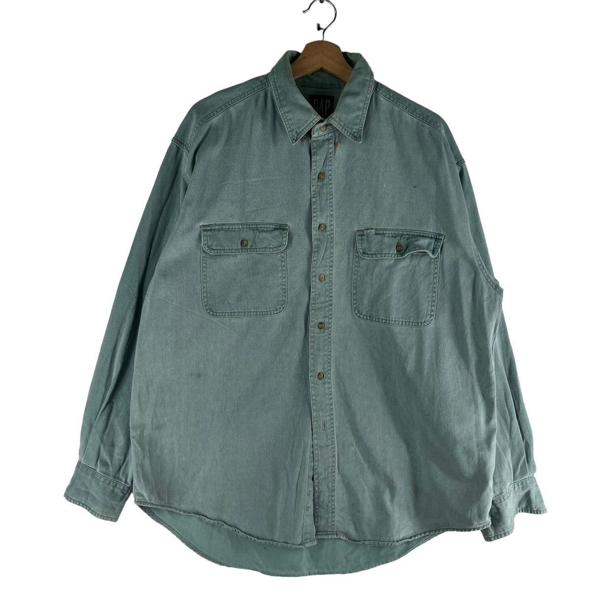 Gap 🔥90’s VTG CHAMBREY SHIRTS JACKET GAP WORKER Size US L / EU 52-54 / 3 - 1 Thumbnail