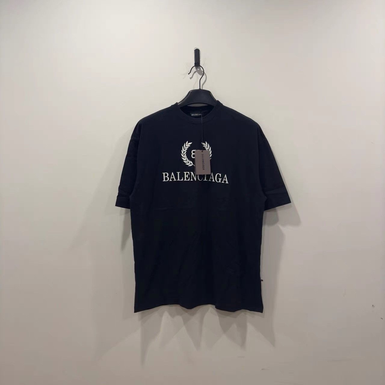 Balenciaga Balenciaga Black Wheat Ear Short Sleeve T-shirt K28 Size US XXS / EU 40 - 1 Thumbnail