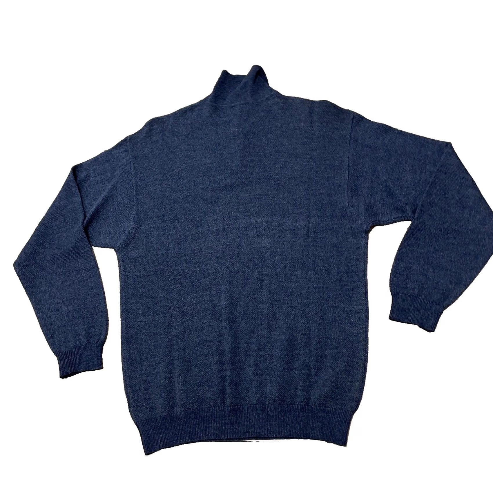 Vintage VINTAGE RENZO Wool Grandpa Knit Sweater Men XL Blue Pique Knit Thermal Preppy Hole Ireland Size US XL / EU 56 / 4 - 3 Thumbnail