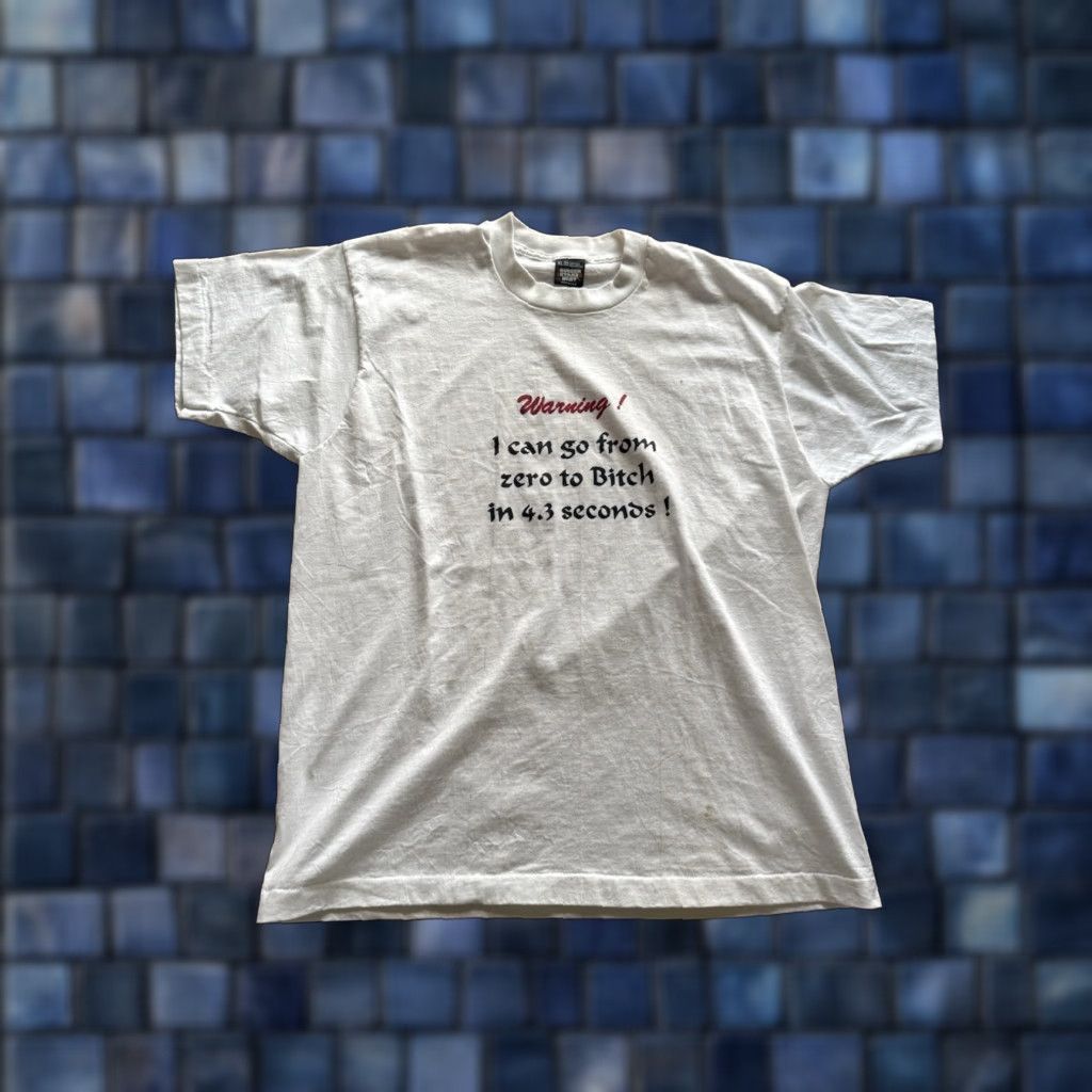 Vintage VINTAGE Unbranded T-Shirt Shirt 0 To *itch Stitch White XL Men Crew Neck Short Sleeve Graphic Print Funny Comedy Size US XL / EU 56 / 4 - 1 Thumbnail