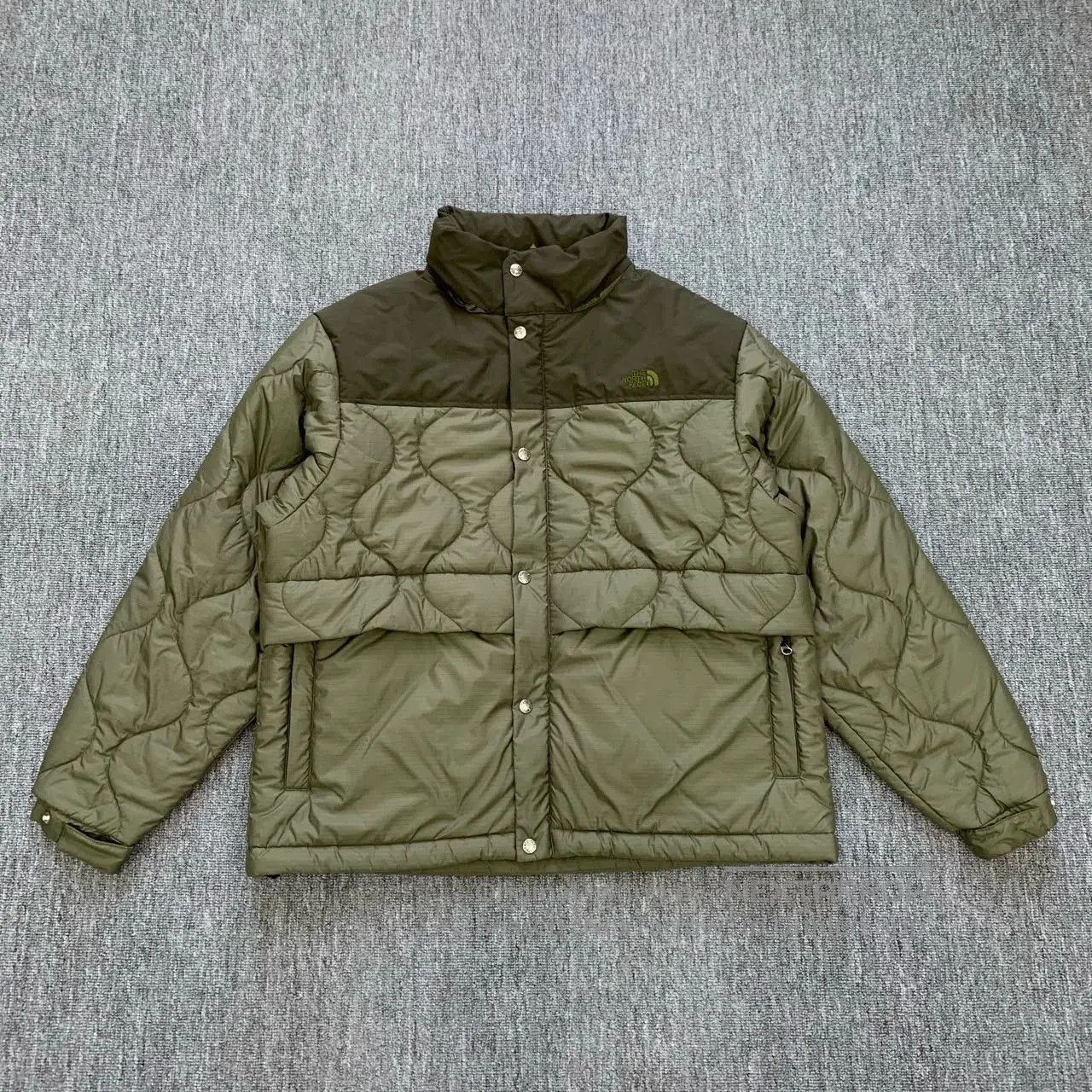 the north face purple label green insulated jacket.