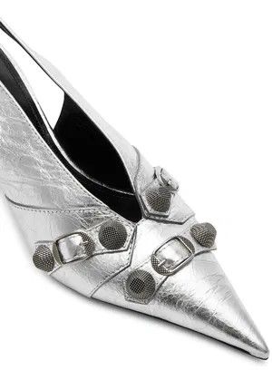 Balenciaga o1y0625 Slingback Pumps in Silver Size US 6 / IT 36 - 2 Thumbnail