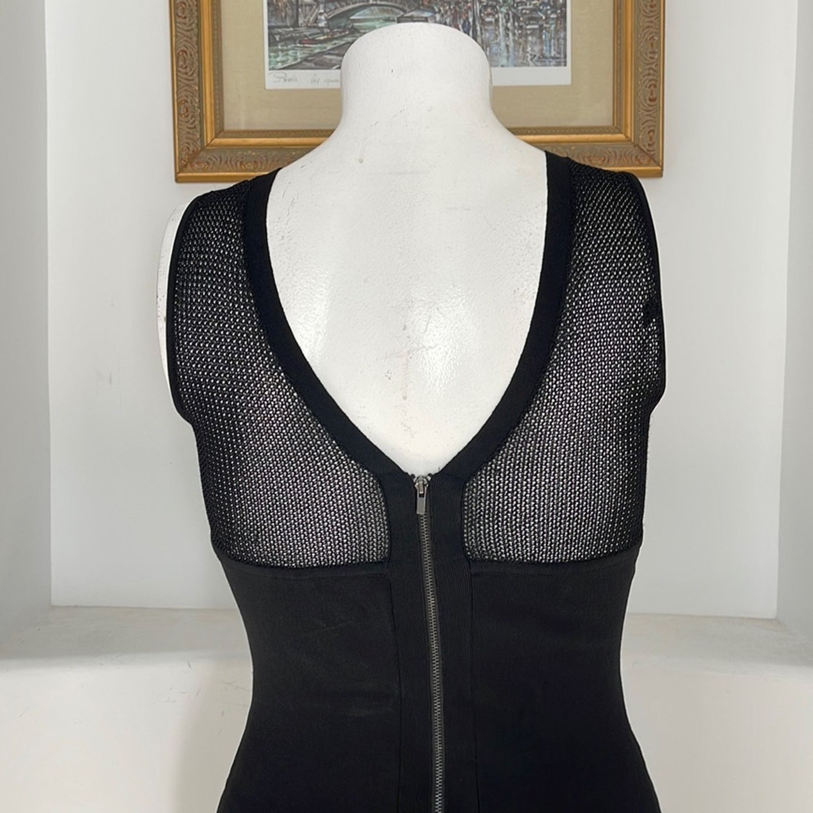 Diane von Furstenberg Diana Von Furstenberg “Moscow” Black Mini Bodycon Dress L Size L / US 10 / IT 46 - 8 Thumbnail