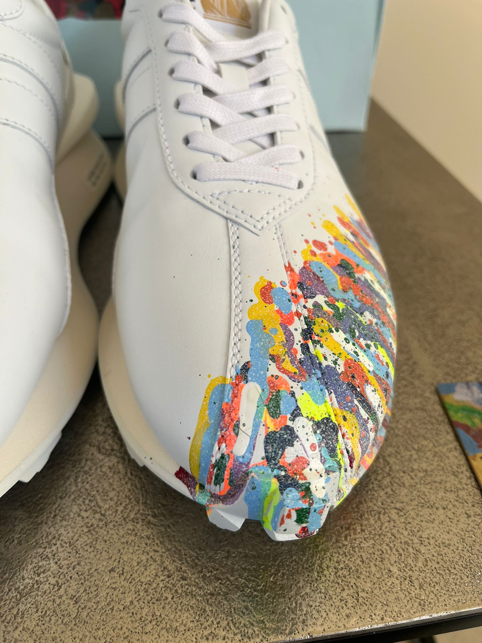 Gallery Dept. × Lanvin Paint Splatter Bump Sneakers in White Size US 12 / EU 45 - 9 Thumbnail