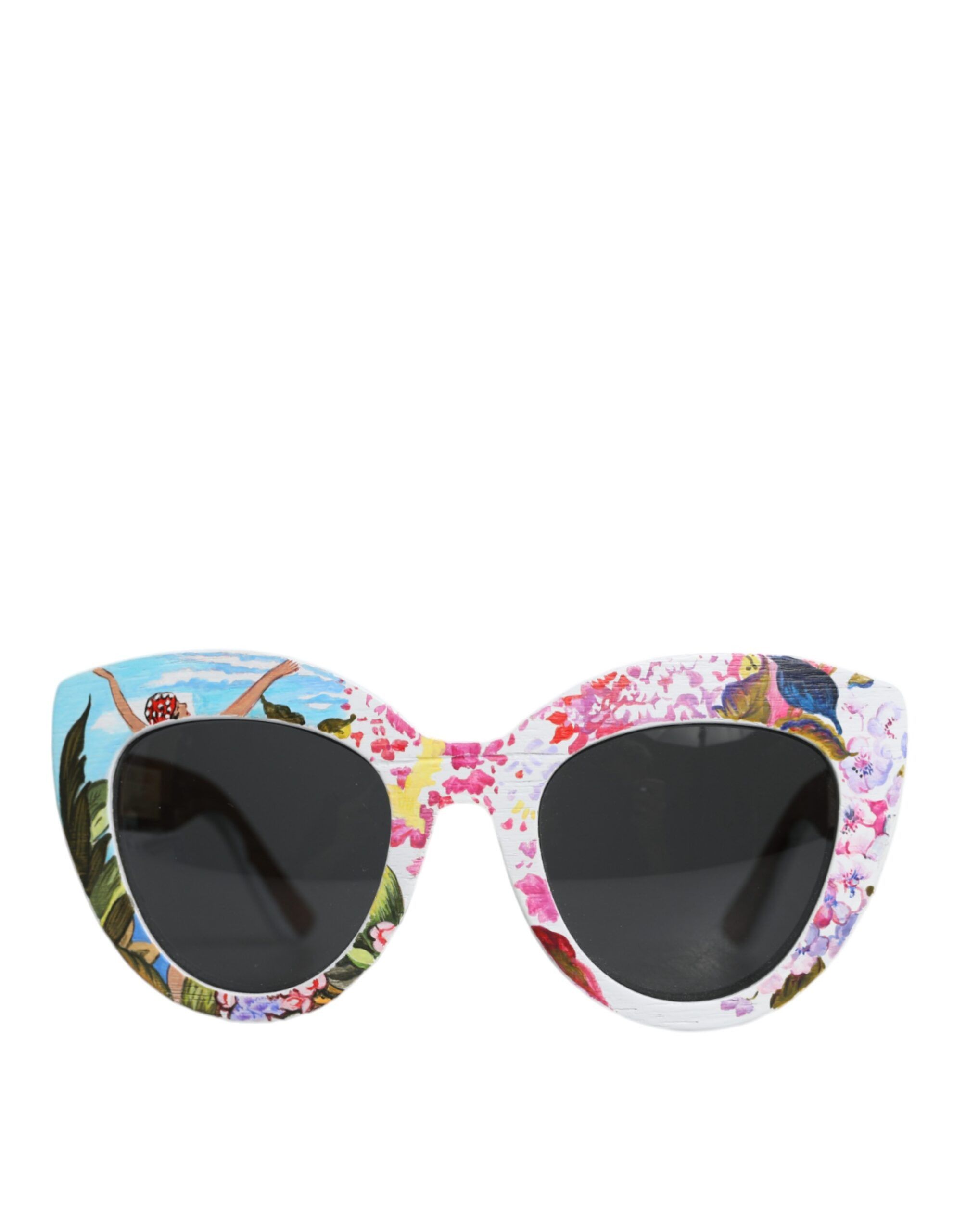Dolce & Gabbana Multicolor Wood Crystal Brass Frame Floral Hand Paint Size ONE SIZE - 1 Thumbnail