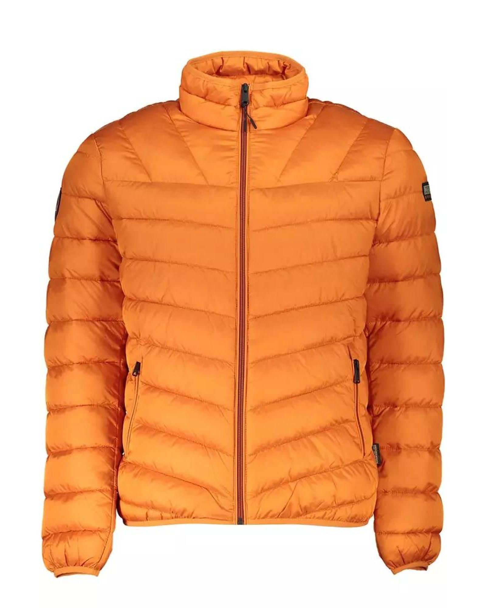 image of Napapijri Polyamide Jacket With External And Internal Pockets in Orange, Men's (Size Large)