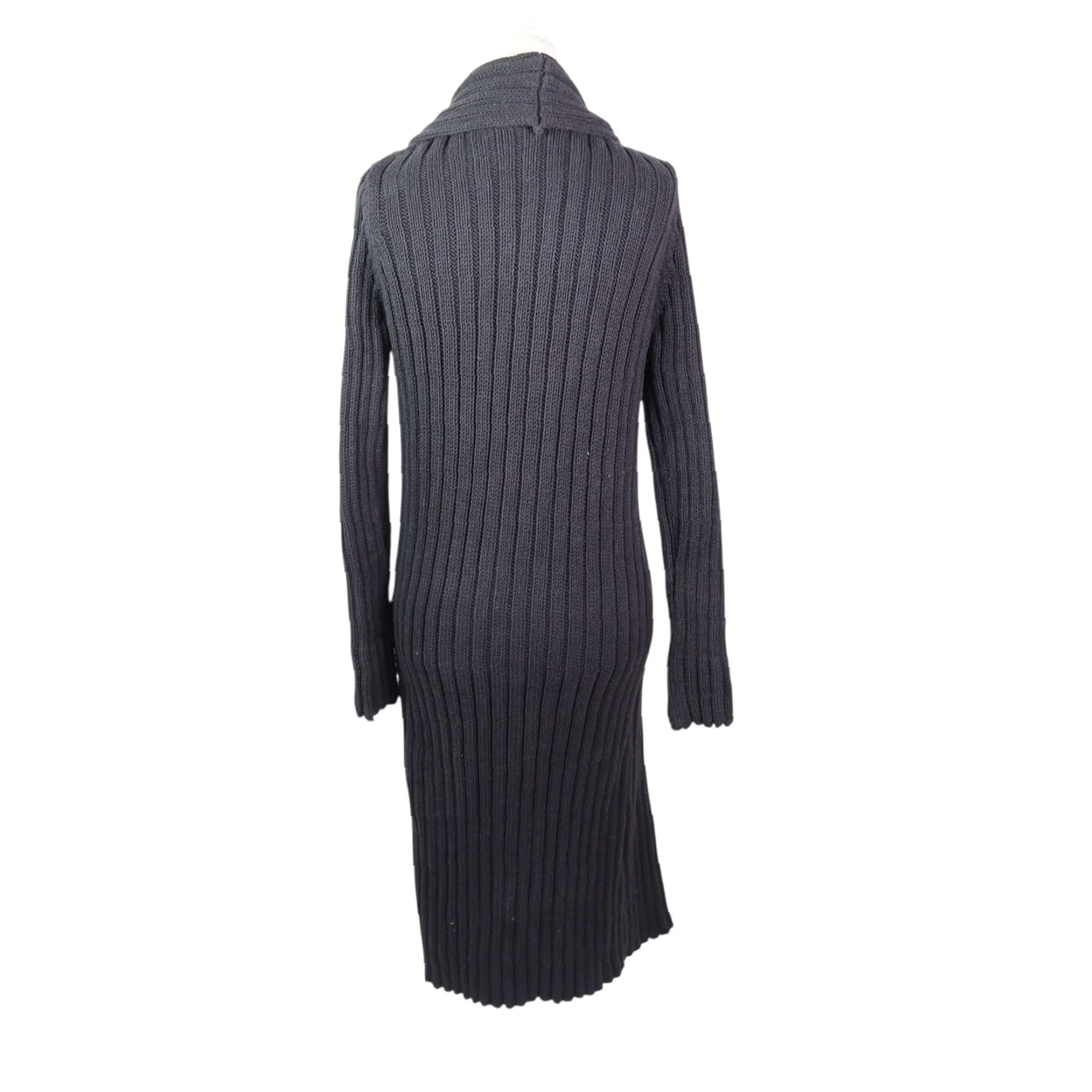 Vintage VINTAGE Weekend Max Mara Black Cotton Cable Knit Long Duster Cardigan Sweater S Size S / US 4 / IT 40 - 4 Thumbnail