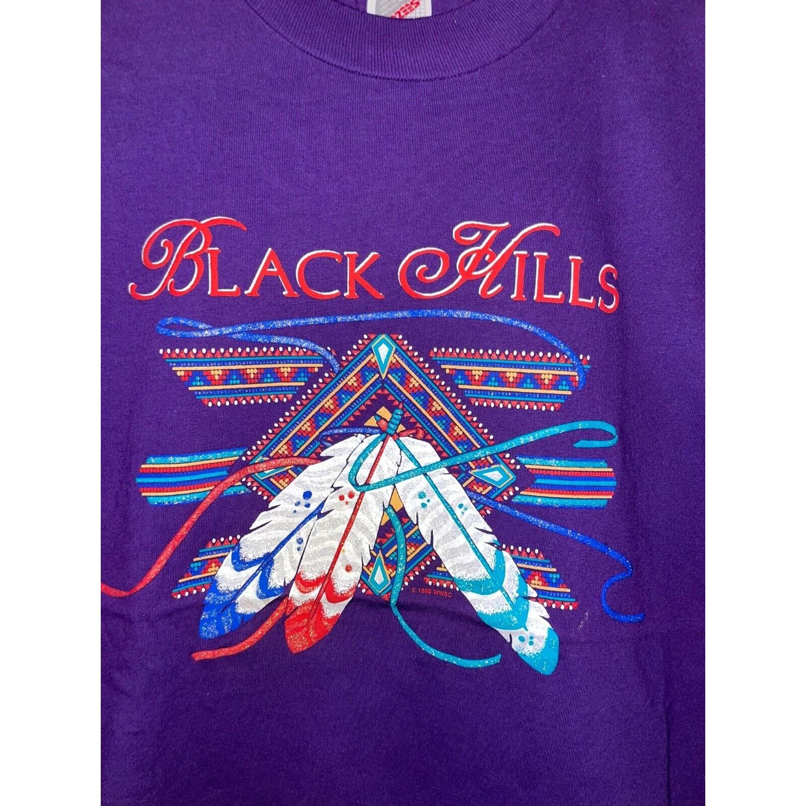 Vintage Vintage South Dakota Shirt Black Hills Purple Tee 90s L Size US L / EU 52-54 / 3 - 2 Thumbnail