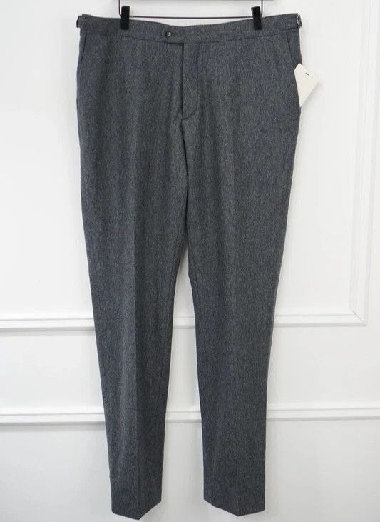 Suitsupply Men Suitsupply Brescia Trousers Flannel Wool Grey Size US44 Size 44R - 1 Thumbnail