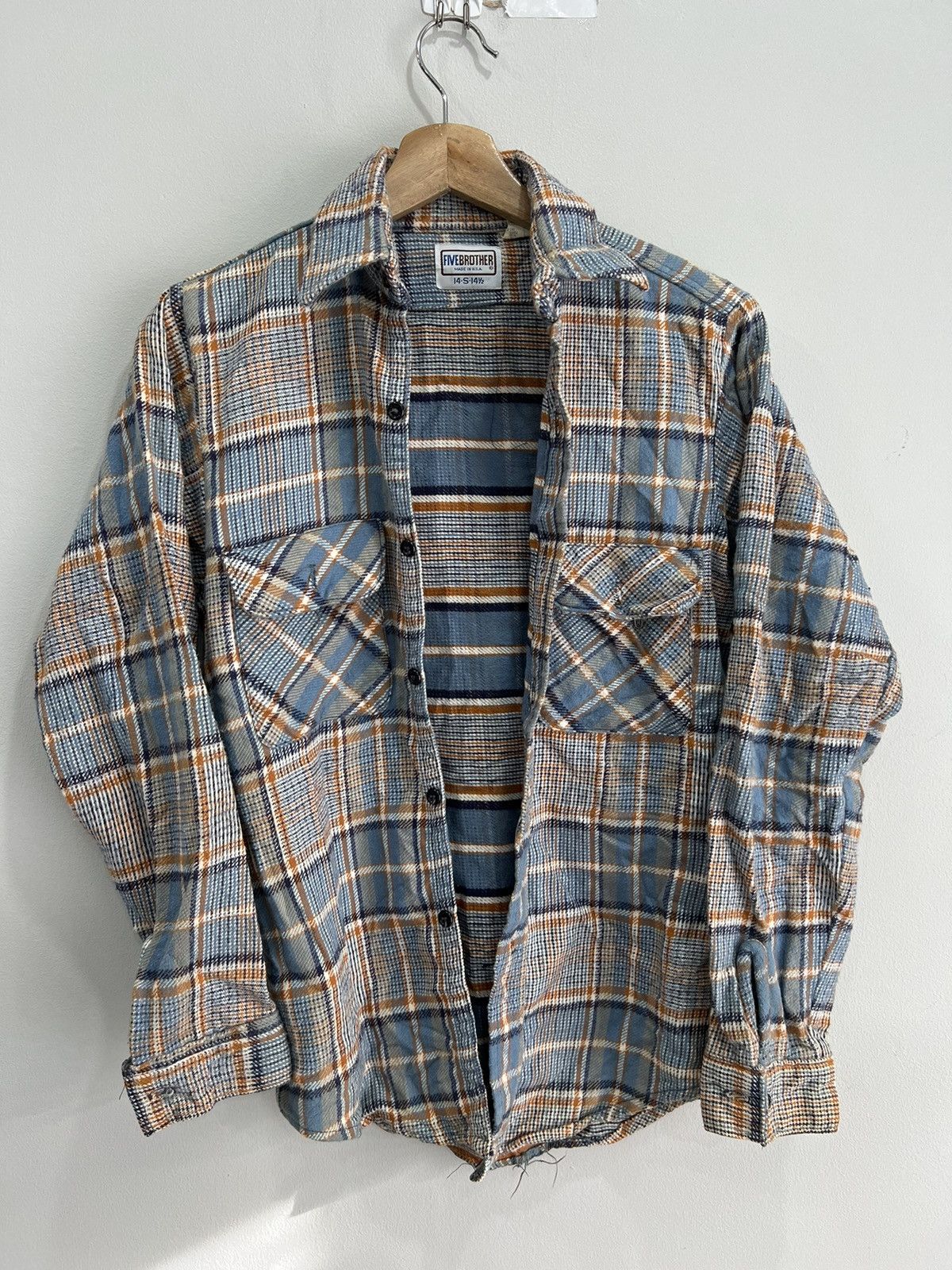 FiveBrother Vintage Five Brother Plaid Flannel Button Up Shirt Size US S / EU 44-46 / 1 - 1 Thumbnail