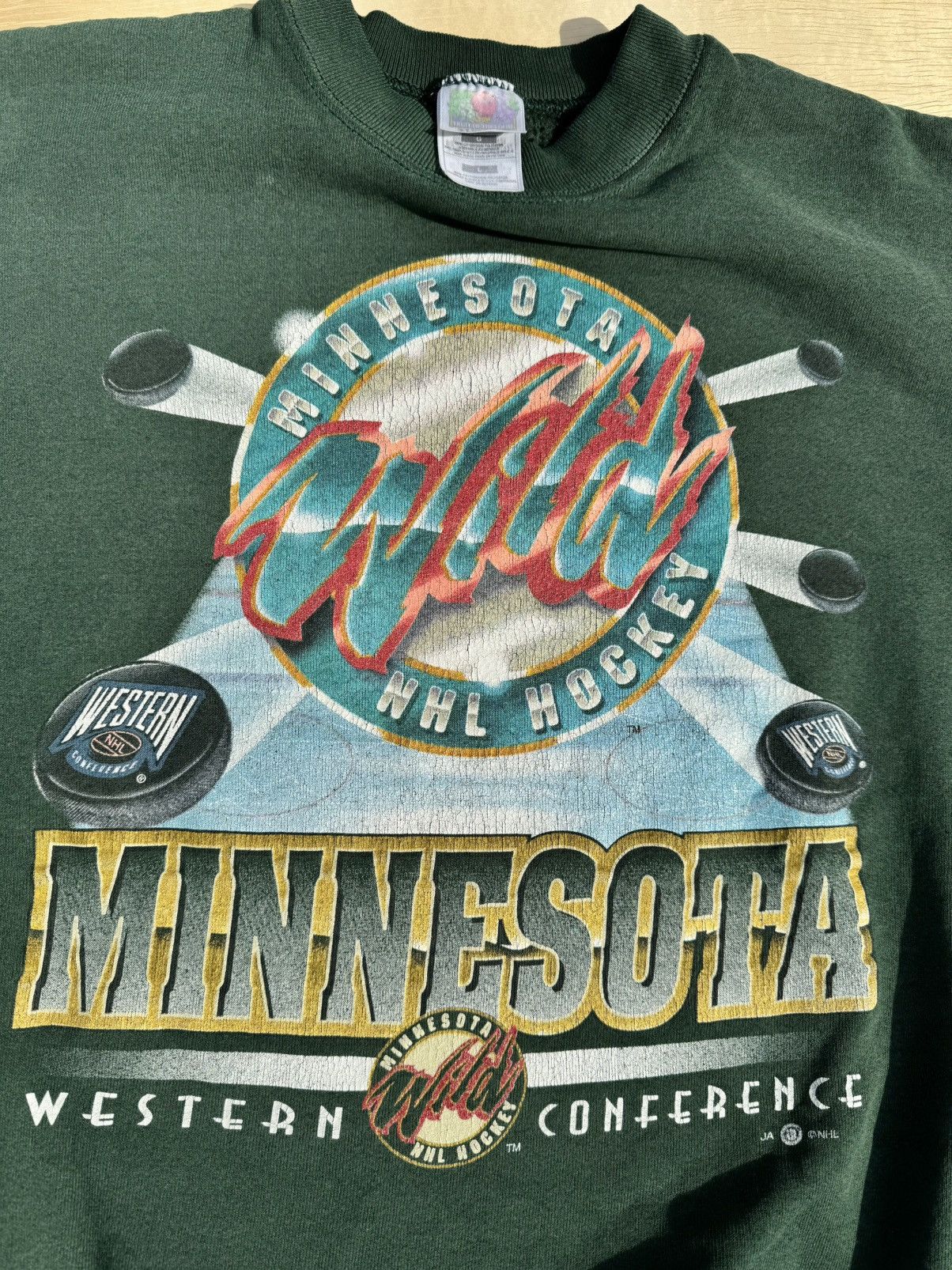 NHL × Vintage Vintage 1997 Minnesota Wild 90’s NHL Hockey Sweatshirt Size US S / EU 44-46 / 1 - 4 Thumbnail