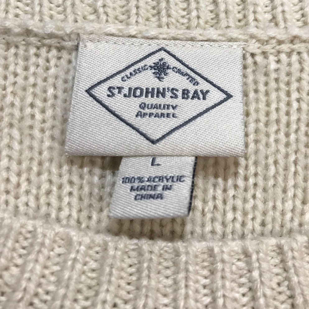 St. Johns Bay St John’s Bay Beige Crewneck Long-Sleeve Knit Sweater L Size L / US 10 / IT 46 - 3 Thumbnail