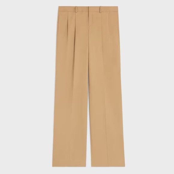 Celine Celine Pleated Trousers Cotton Canvas Beige Men’s IT 46/US 3 Size US 36 / EU 52 - 1 Thumbnail