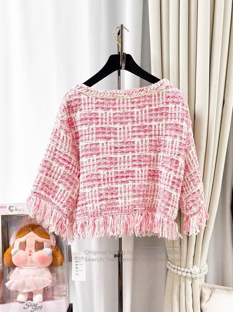 Chanel Chanel White plaid woven cloak jacket Size XS / US 0-2 / IT 36-38 - 2 Thumbnail