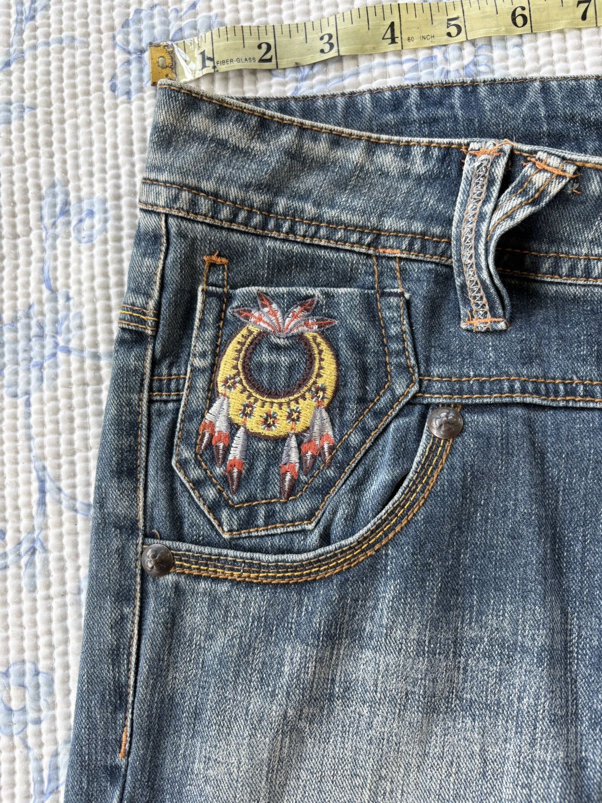 Japanese Brand Japanese Genes Native American Embroidered Bootcut Y2K Jeans Size US 32 / EU 48 - 15 Thumbnail