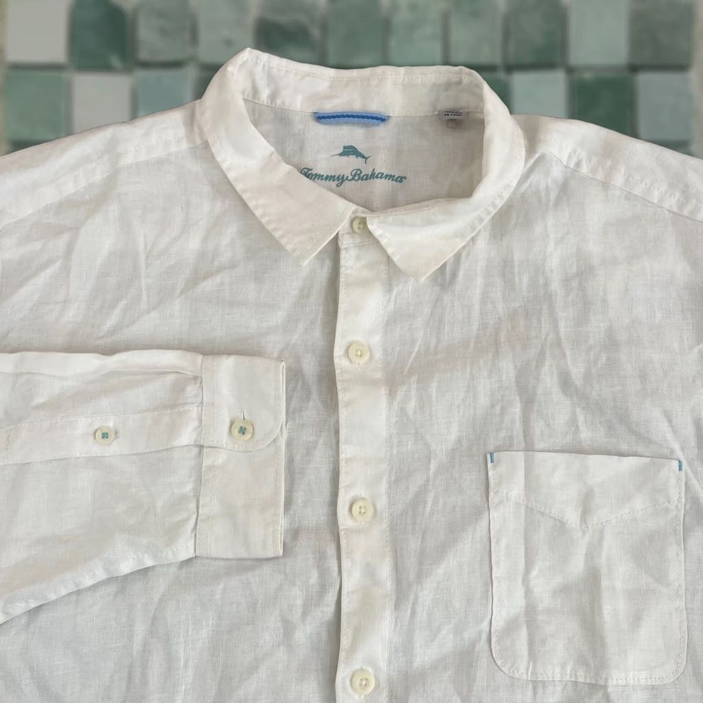 Tommy Bahama Tommy Bahama Linen Shirt Men 3XL White Long Sleeve Marlin NWOT Shirt Size US XXL / EU 58 / 5 - 1 Thumbnail