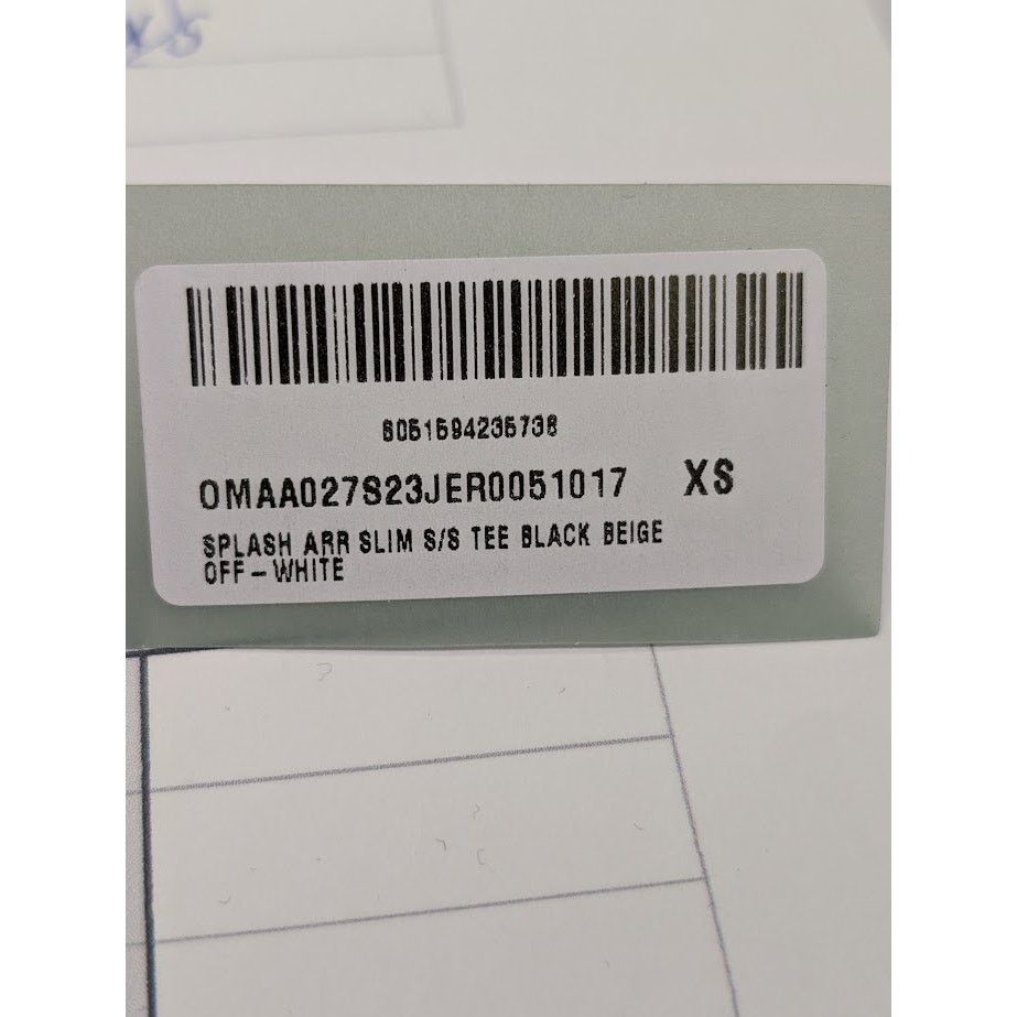 Off-White o1rshd1 Splash Arr Slim Short Sleeve T-Shirt in Black Beige Size US XS / EU 42 / 0 - 21 Thumbnail
