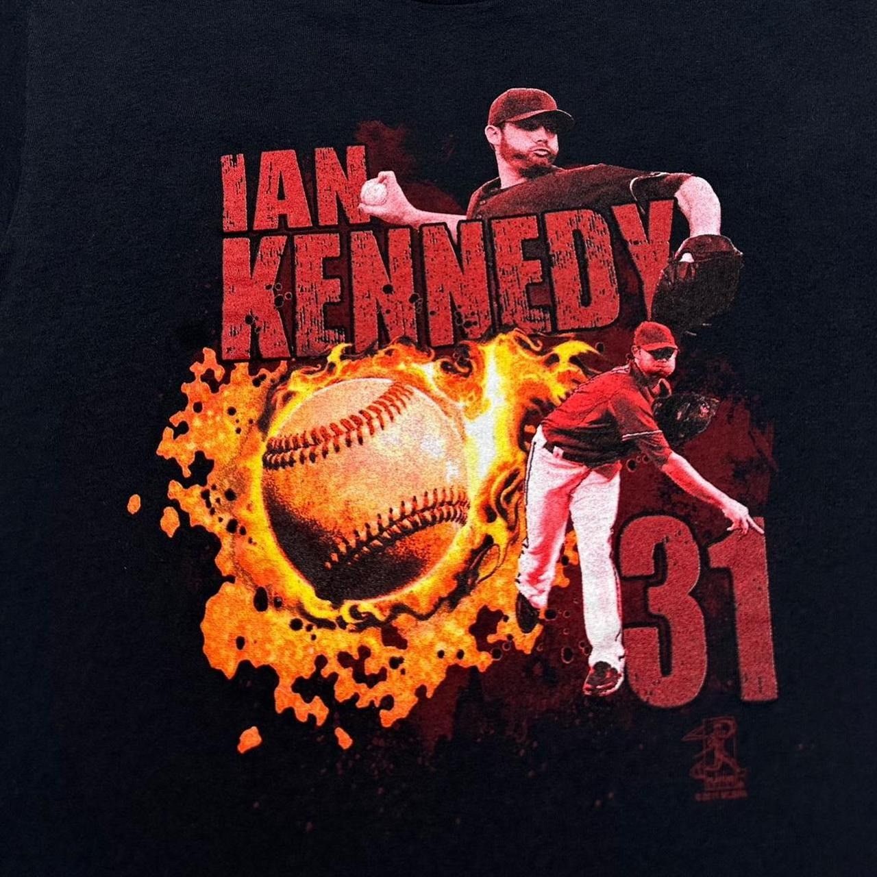 MLB × Vintage Y2K Arizona Diamondbacks Ian Kennedy Flaming Ball T-Shirt Size US XL / EU 56 / 4 - 3 Thumbnail