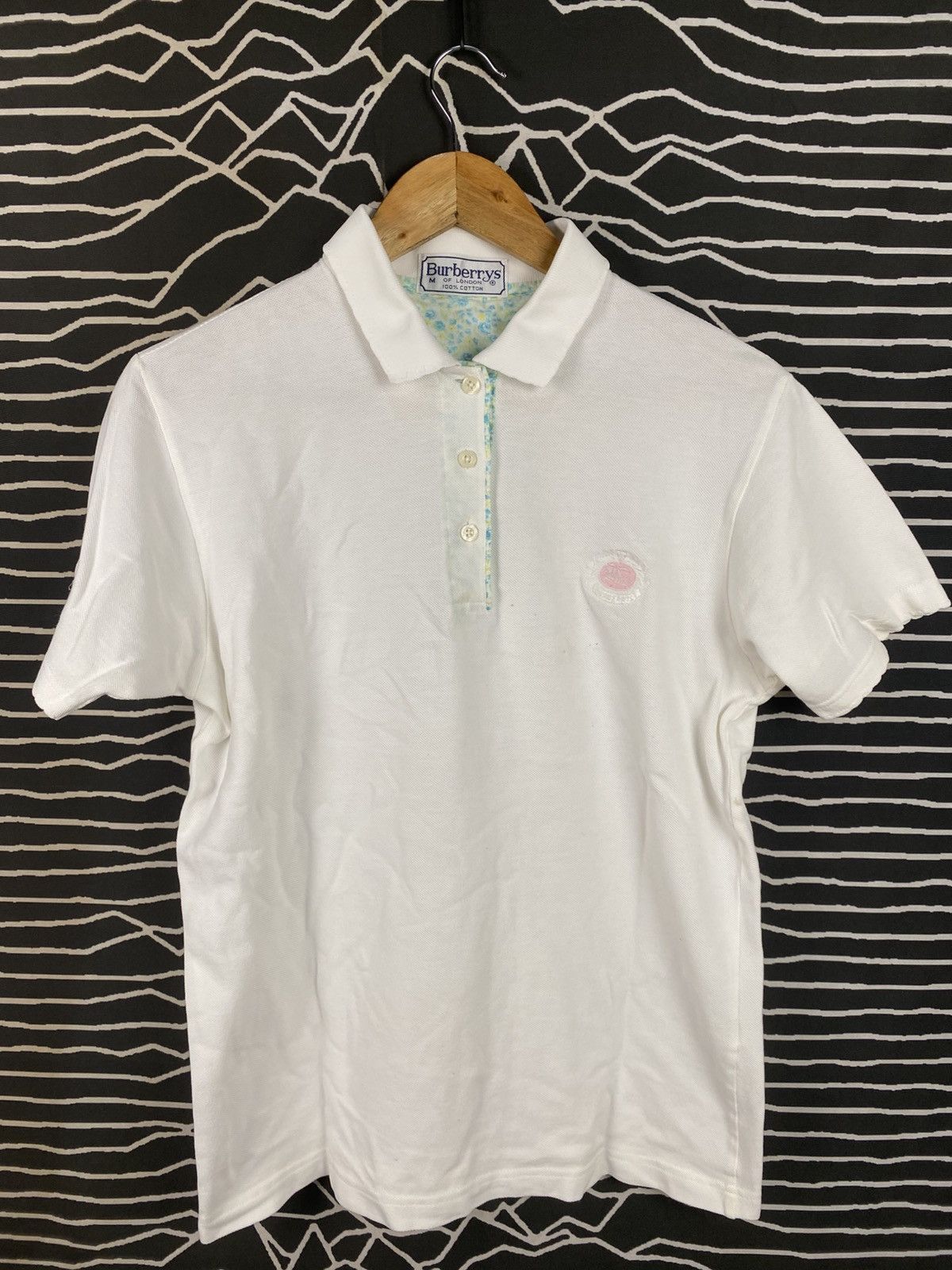 Burberry Vintage Burberrys London Polo Shirt White Floral Lining Size US M / EU 48-50 / 2 - 1 Thumbnail