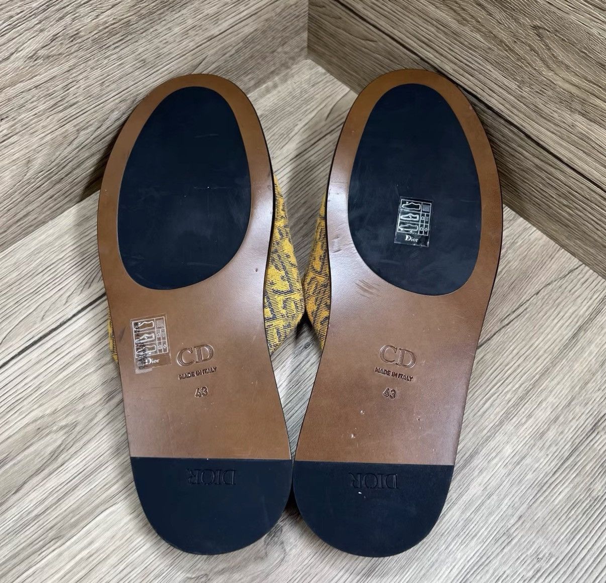 Dior Dior INDIOR Black & Yellow All-over Print Mule Slides J41 Size US 9.5 / EU 42-43 - 5 Thumbnail