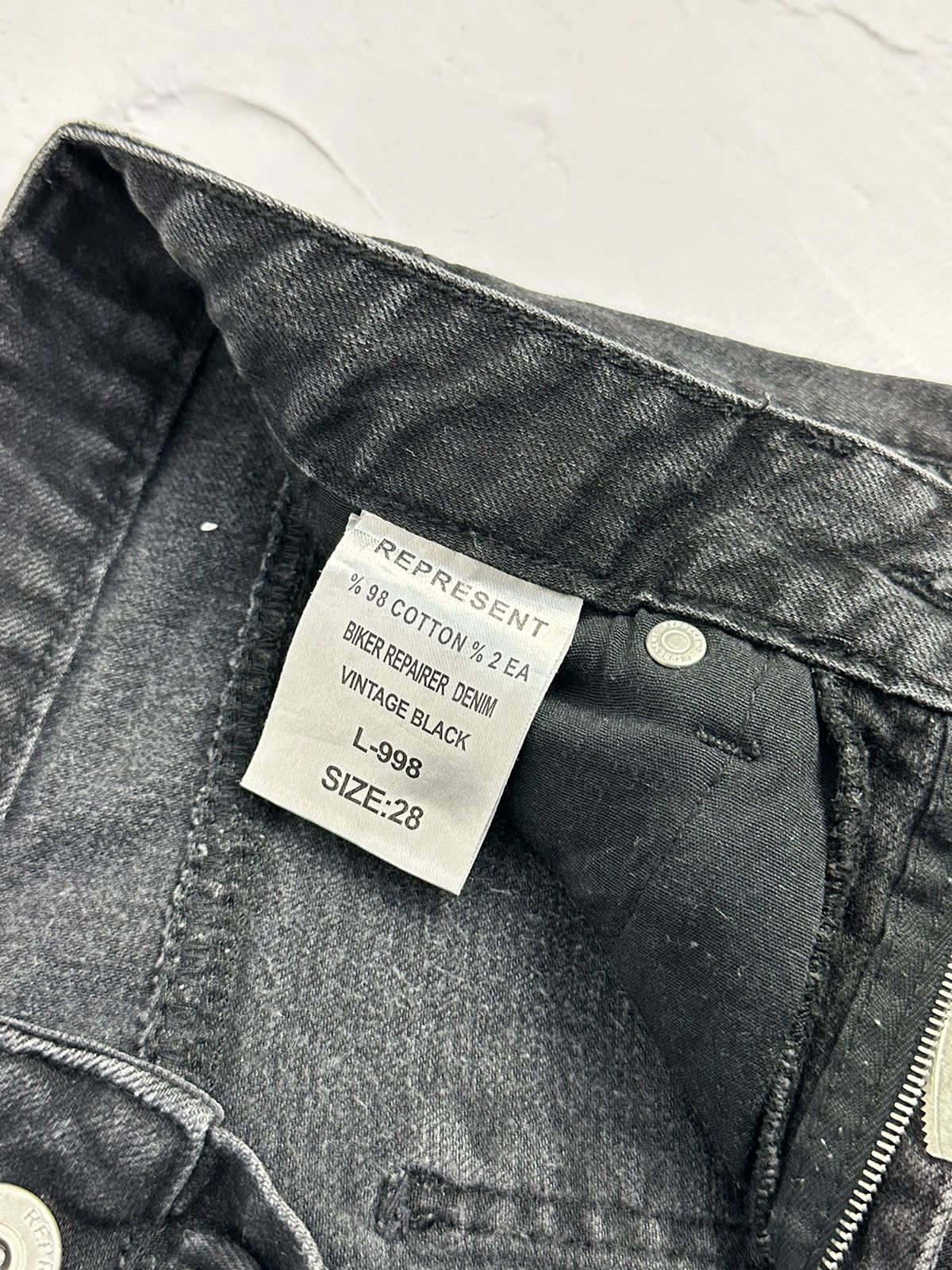 Represent Clo. Represent Biker Repairer Vintage Black Denim Size US 28 / EU 44 - 7 Thumbnail